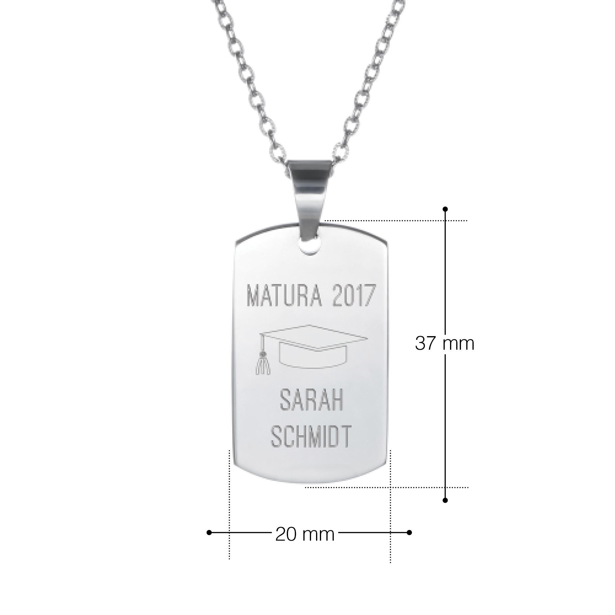 Dog Tag Kette mit Gravur - Matura - personalisiert
