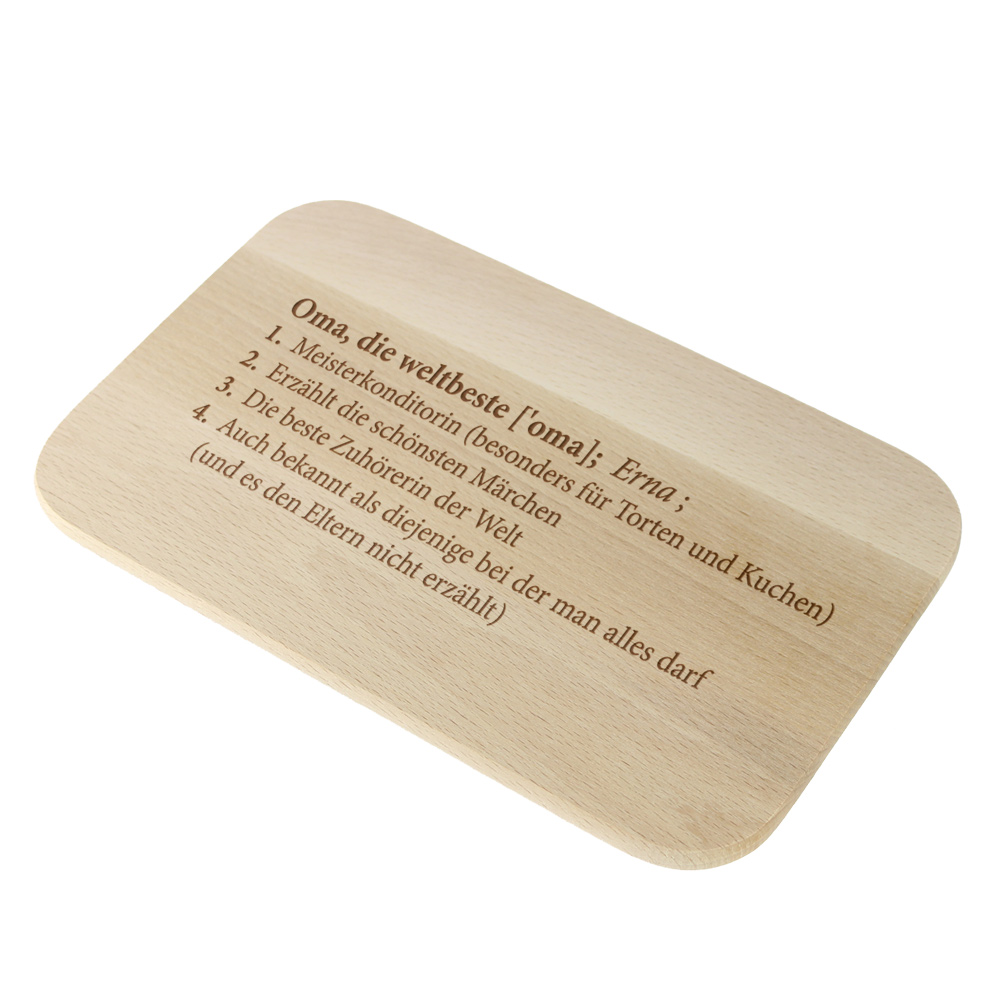 Frühstücksbrett mit Gravur - Definition Oma - personalisiert
