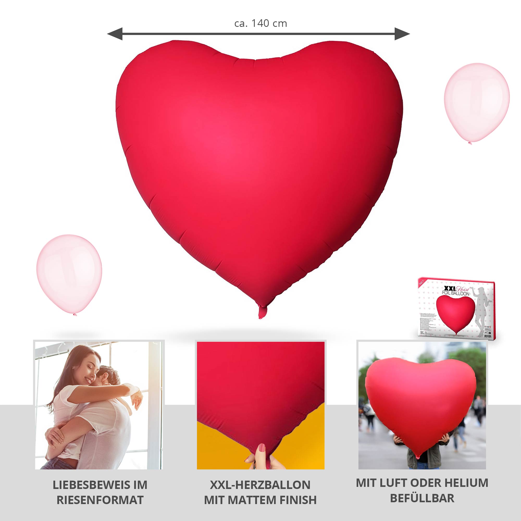 XXL Herz Ballon - 140 cm