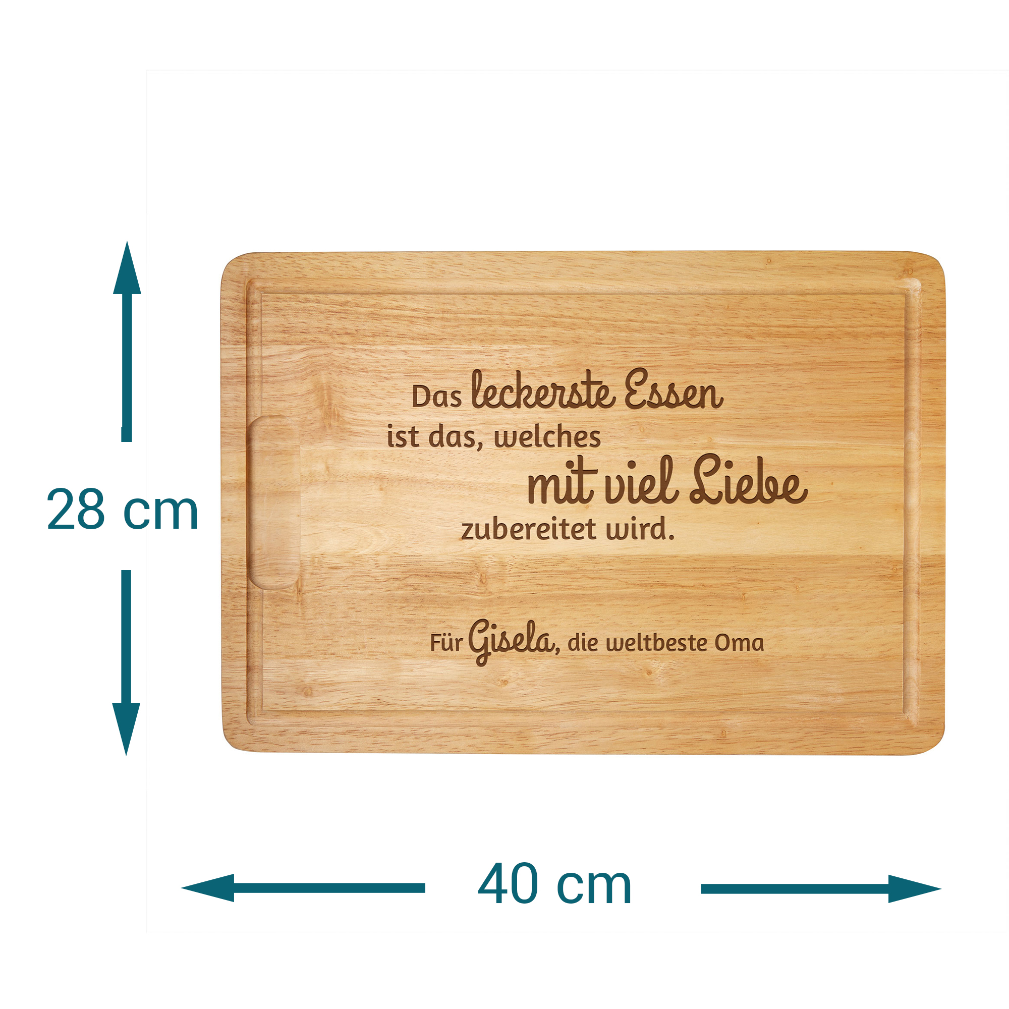 Schneidebrett mit Spruch und Gravur für Oma