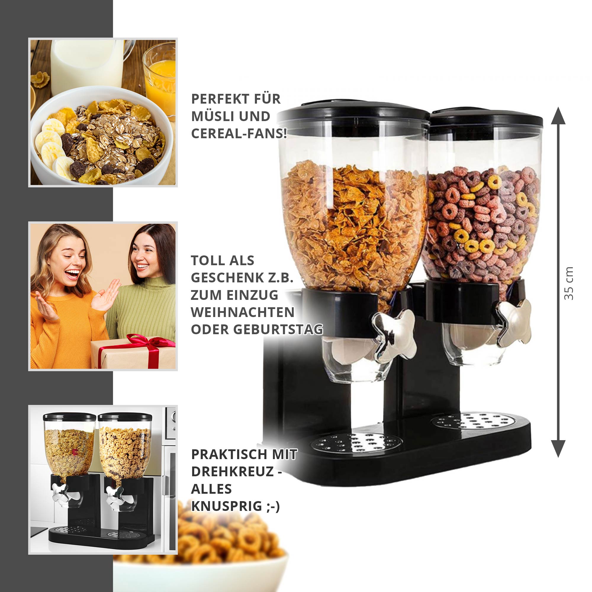 XXL Müslispender mit 2 Containern