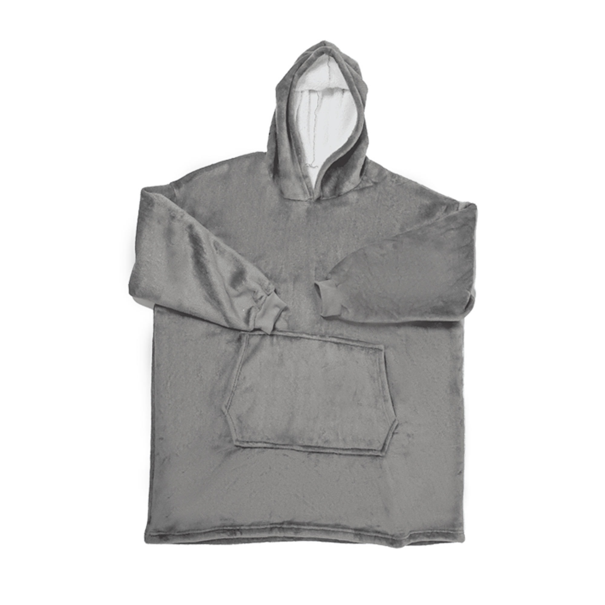 Riesen Kuschel Hoodie mit Tasche - Grau
