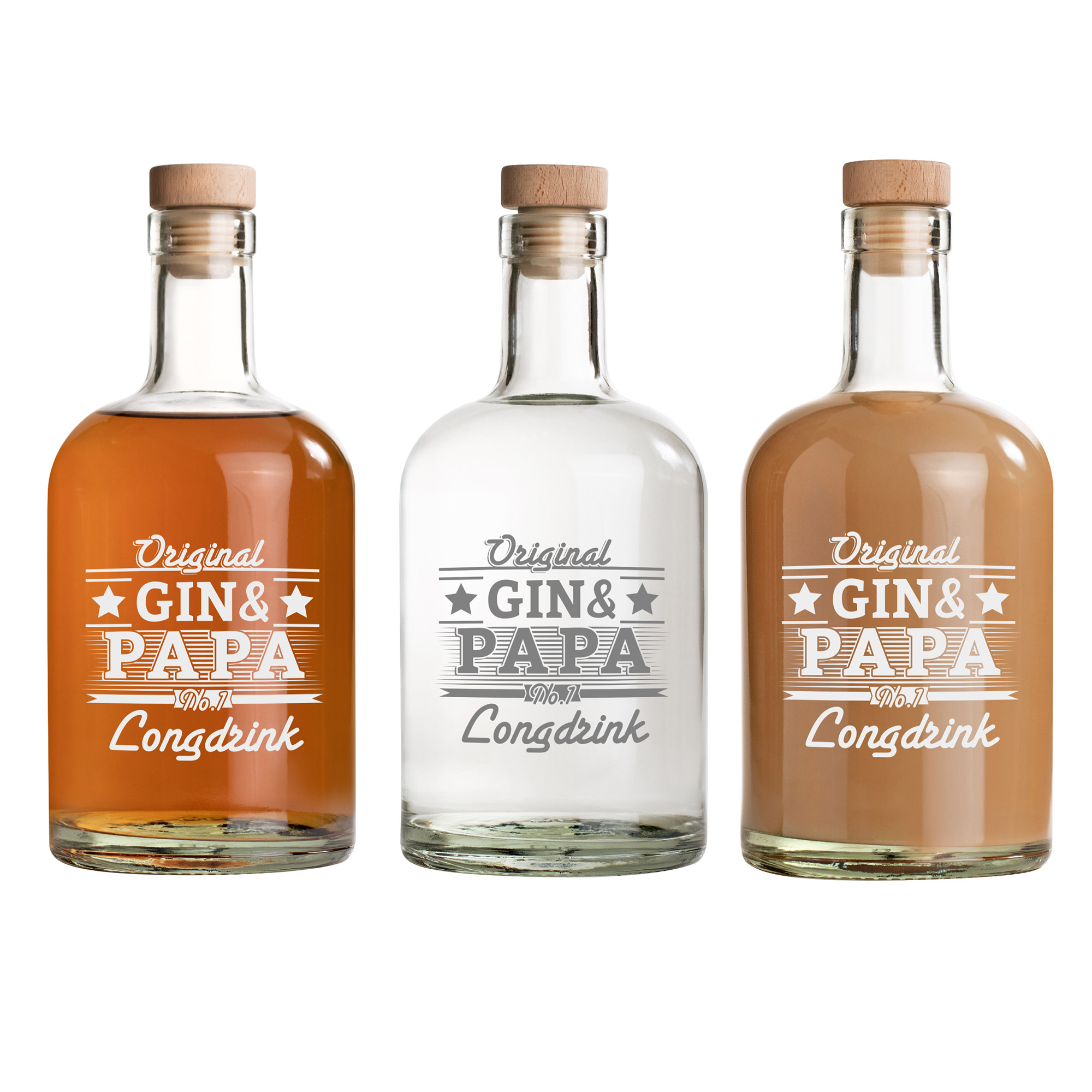 Gin Glasflasche für Väter - Gin & Papa