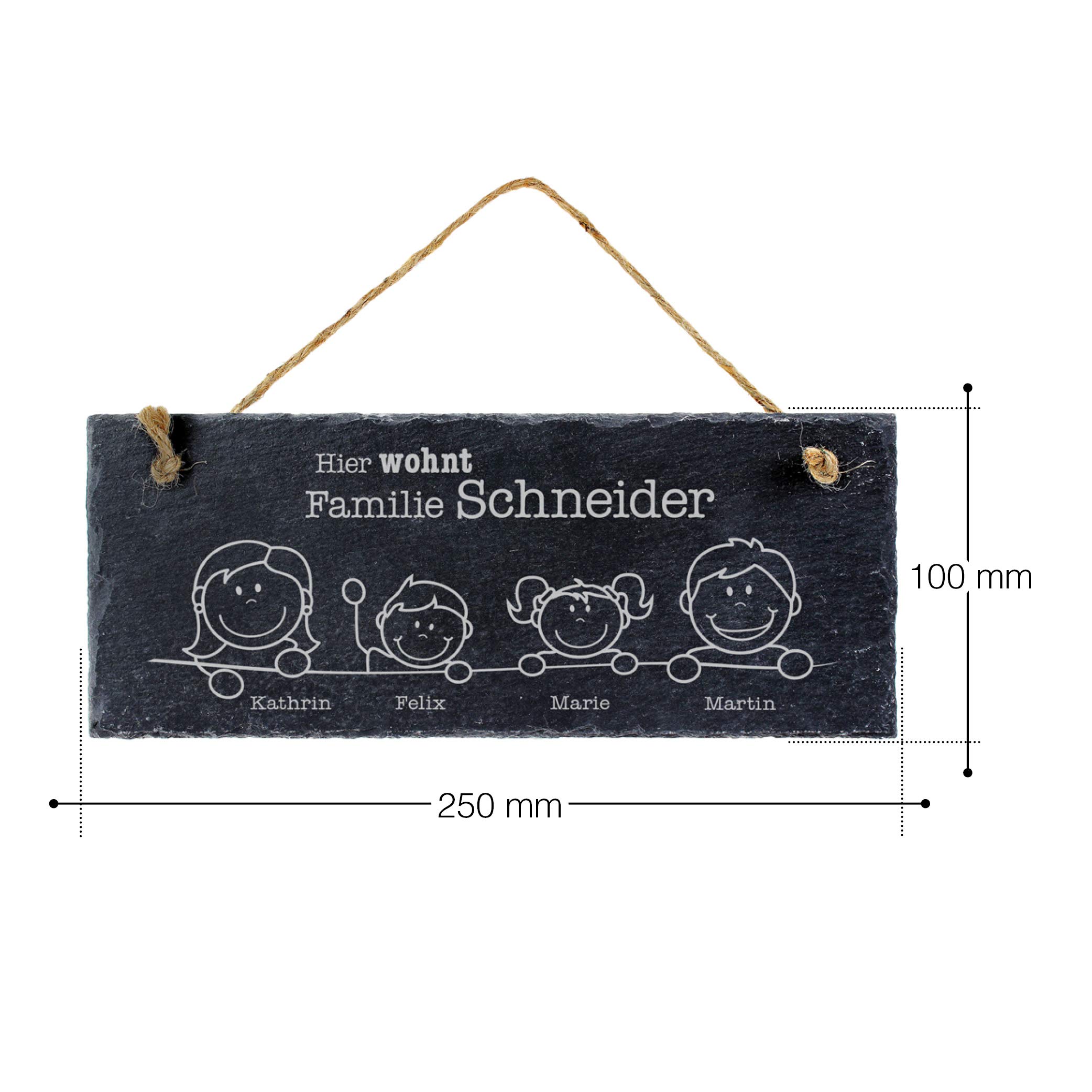 Schiefertafel mit Gravur - Hier wohnt - personalisiert 6