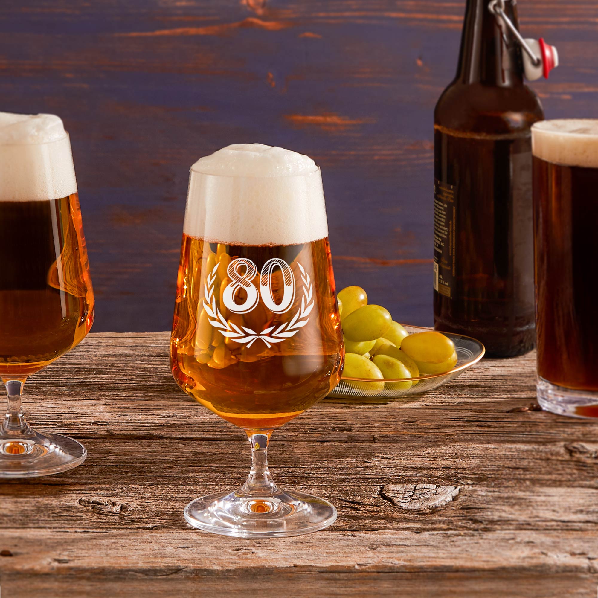 Bierglas mit Gravur zum 80. Geburtstag