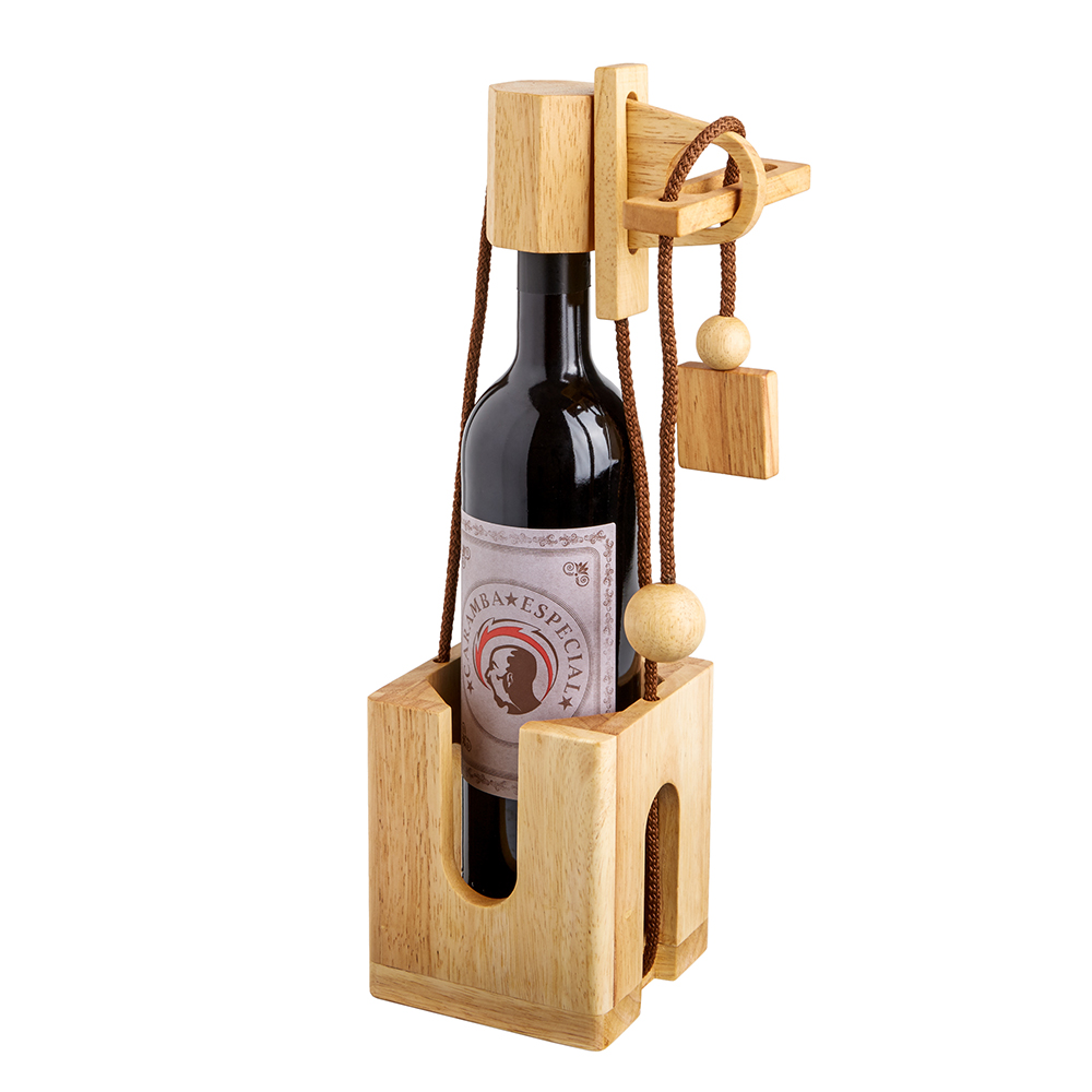 Edelholz Flaschenpuzzle - helles Holz