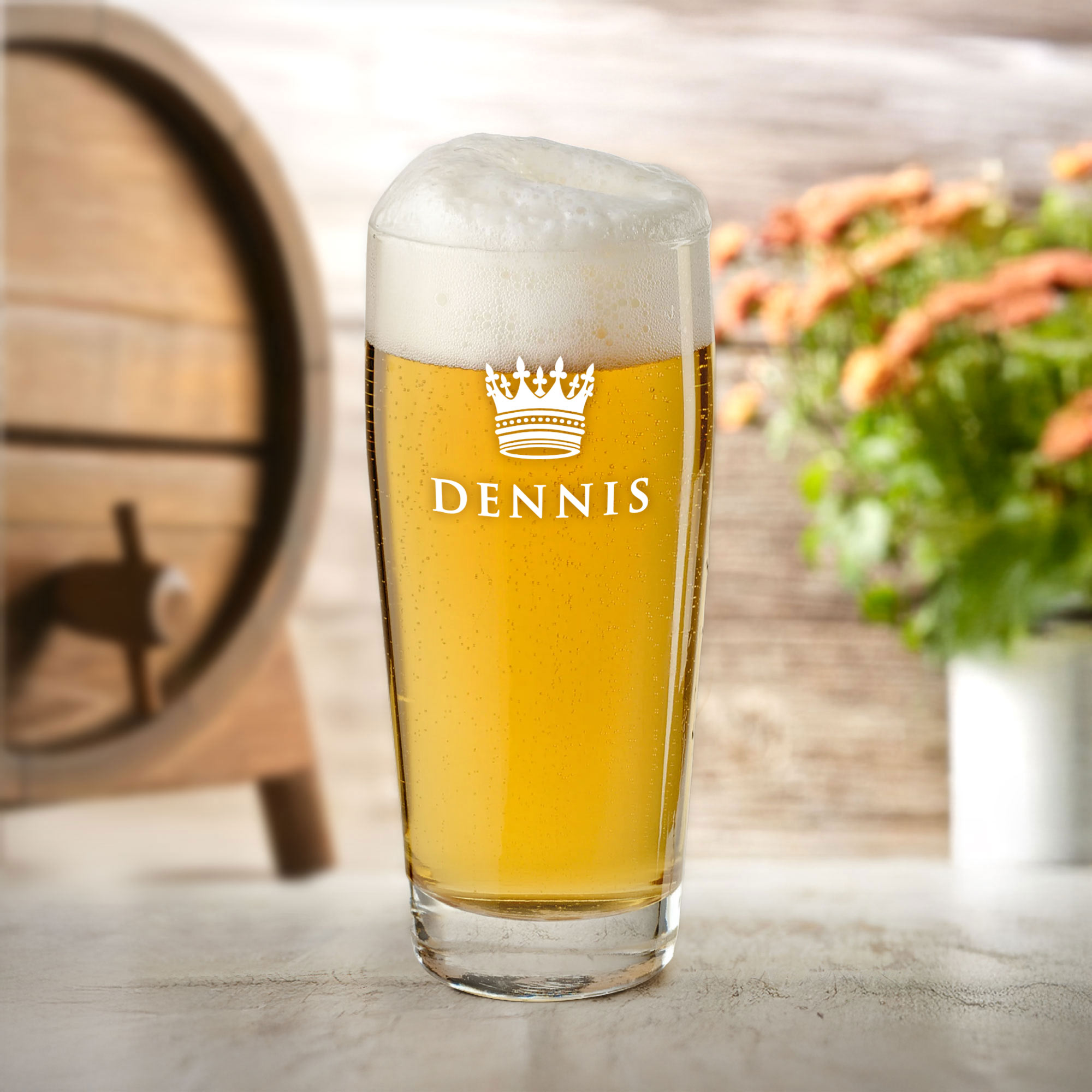 Willibecher mit Gravur Große Krone - Bierglas