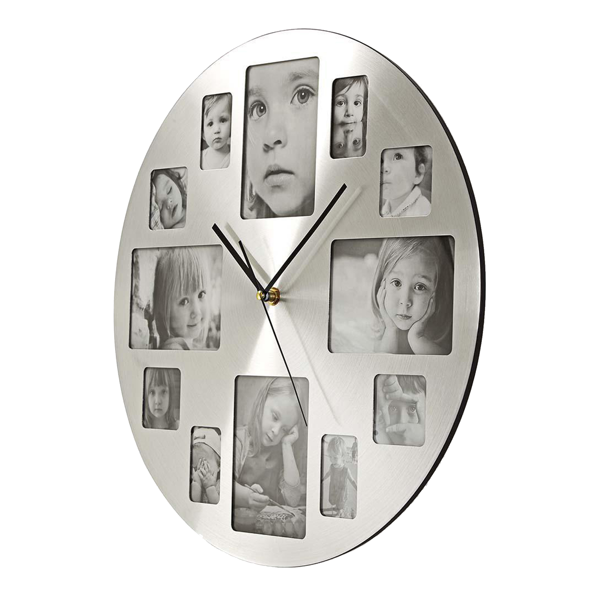 Wanduhr für Fotocollagen - Fotouhr mit 12 Bilderrahmen 5
