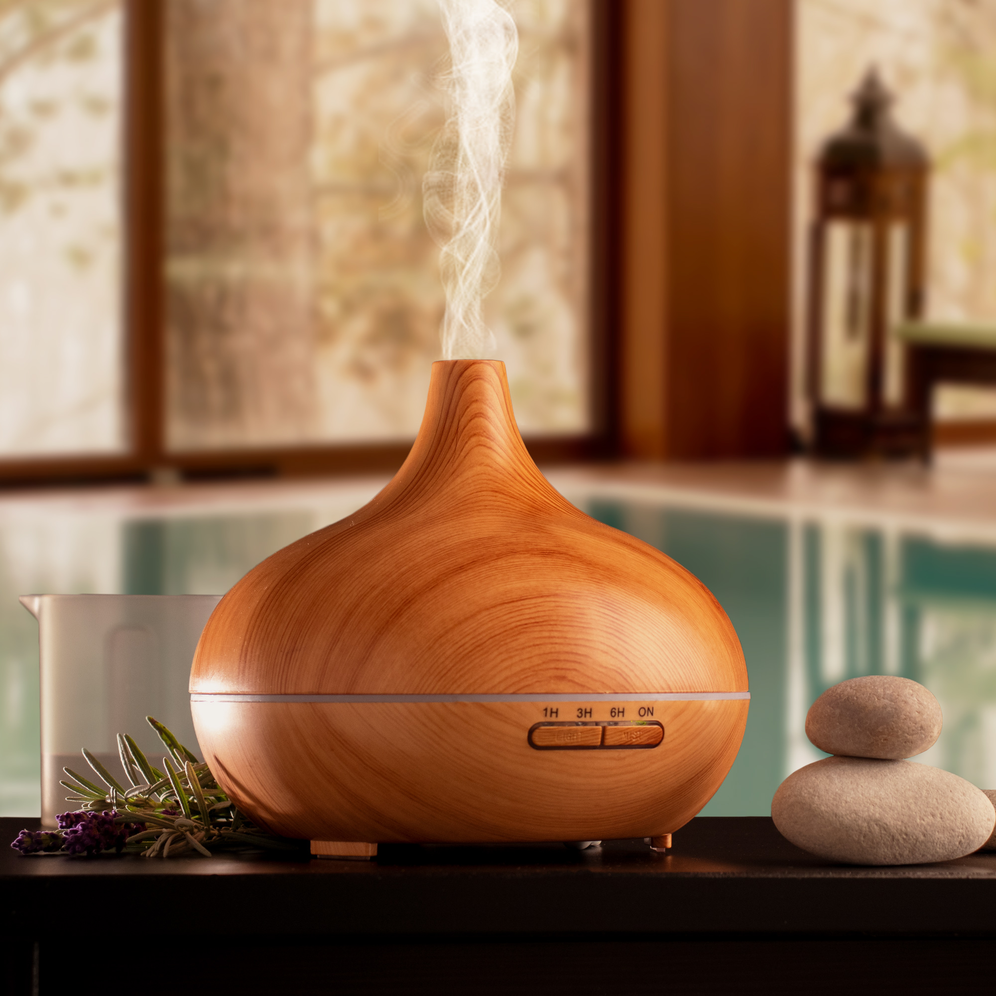 Raumbefeuchter mit Aroma Diffusor und Farbwechsel