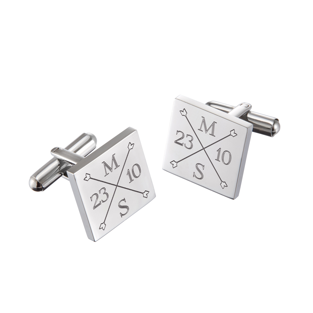 Manschettenknöpfe mit Gravur zur Hochzeit - Monogramm