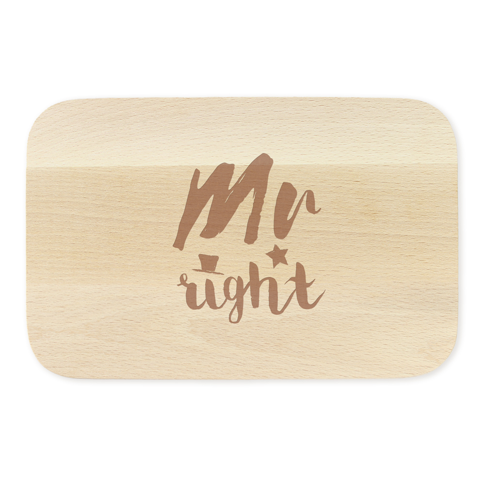 2er Set Frühstücksbretter mit Gravur - Mr & Mrs Right
