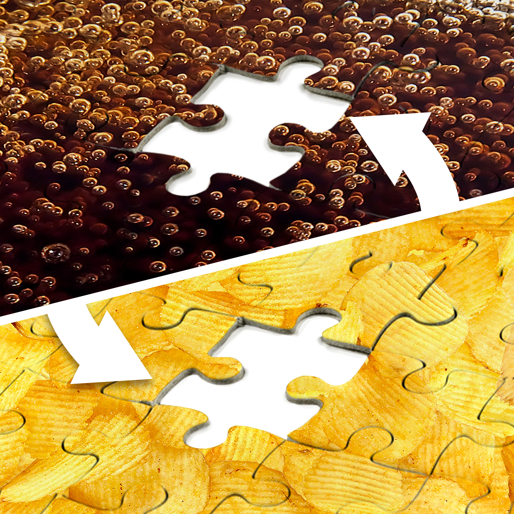 Unmögliches Puzzle - Chips und Cola