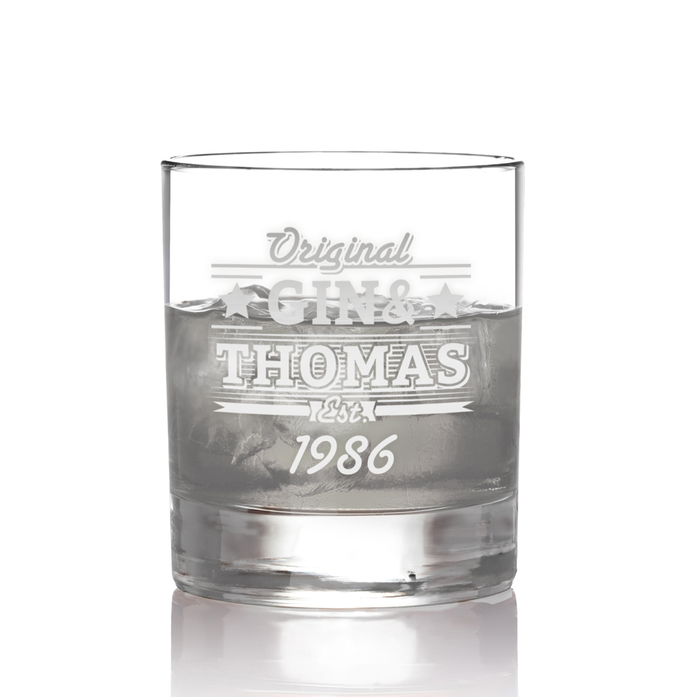 2er Set Ginglas Tumbler - Gin & Geburtstag - Personalisiert