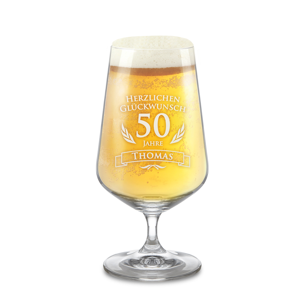 Bierglas zum Geburtstag - Personalisiert mit Namen