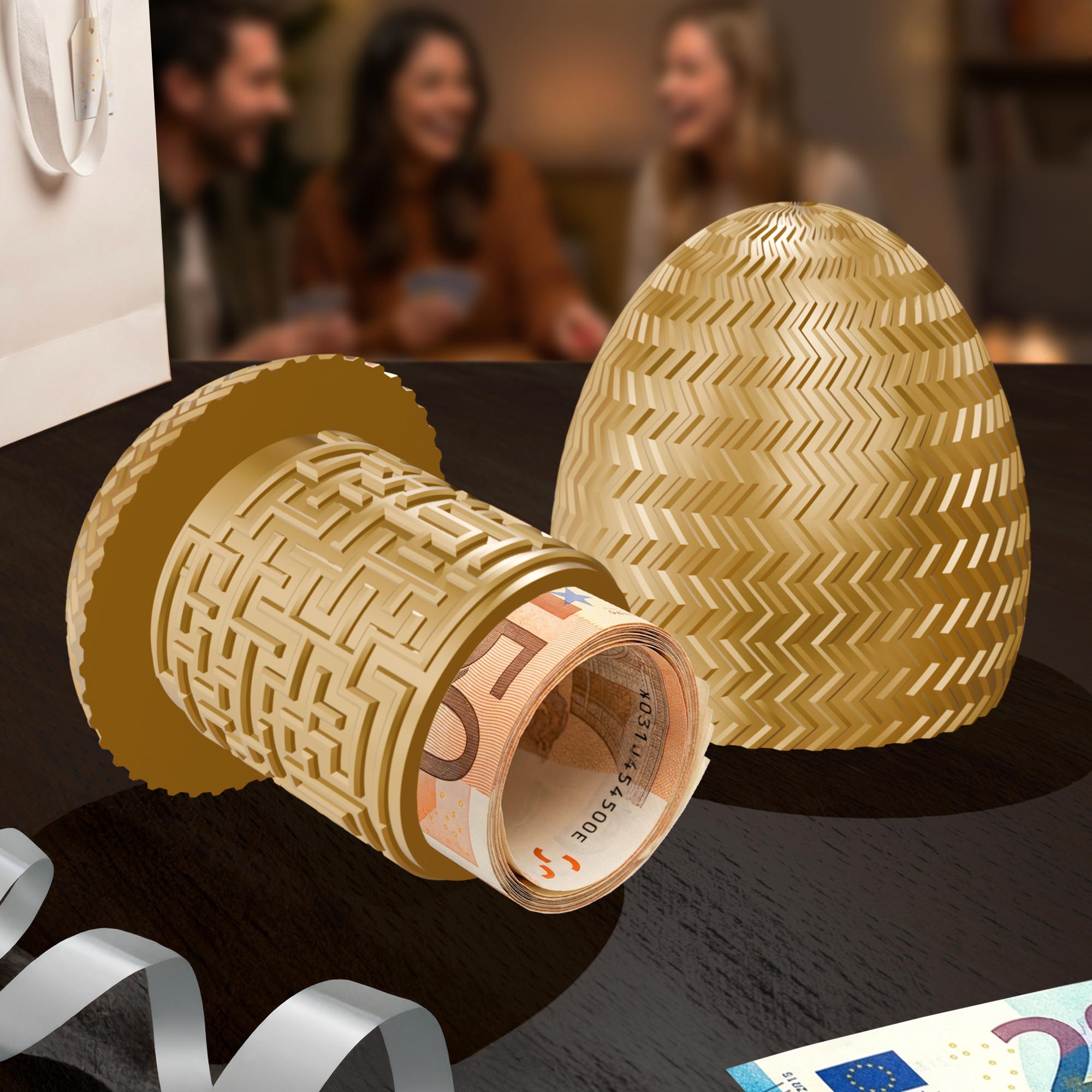 Labyrinthbox Ei Gold – Geschenkverpackung für Geld, Gutscheine & kleine Überraschungen