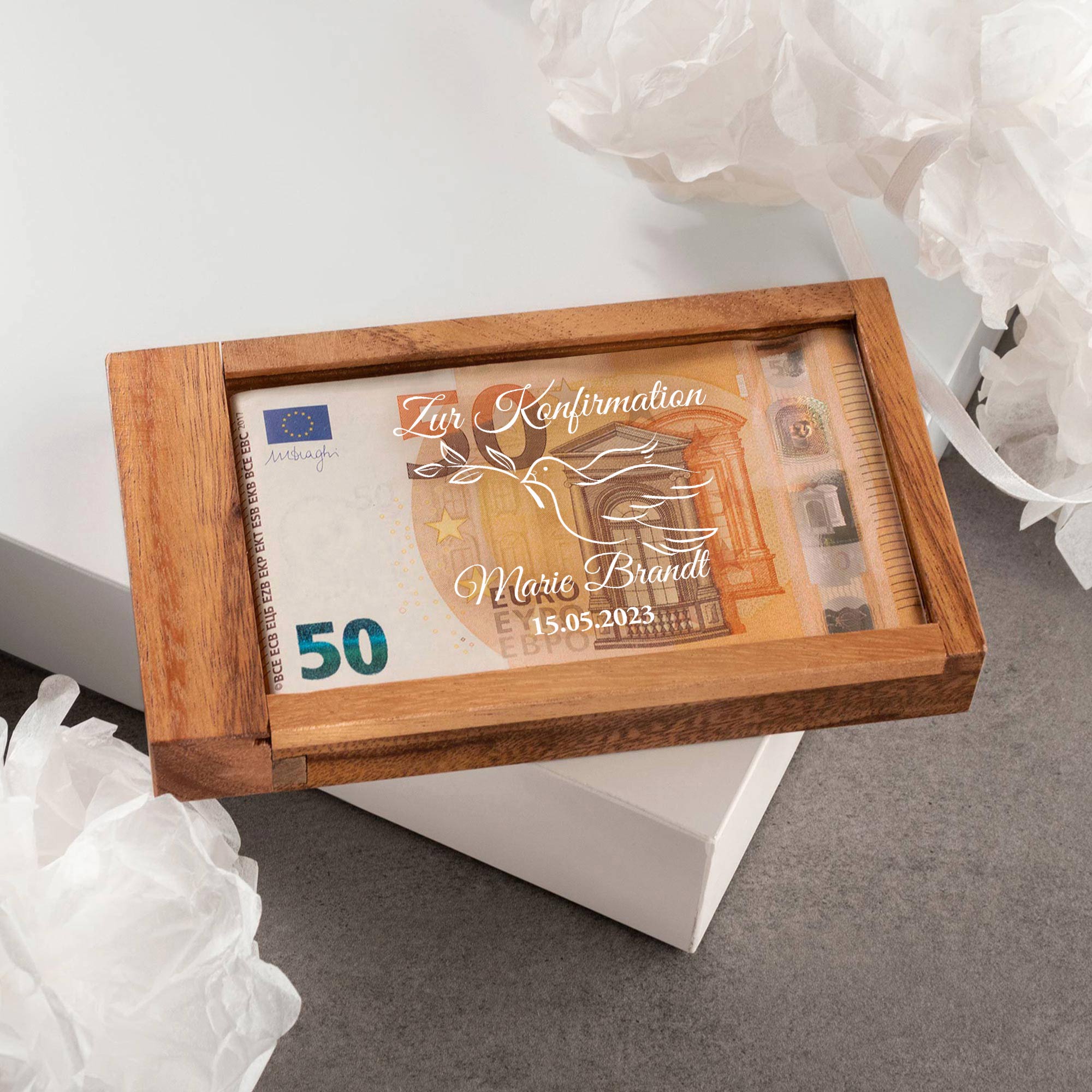 Magische Geldgeschenkbox zur Konfirmation - Personalisiert