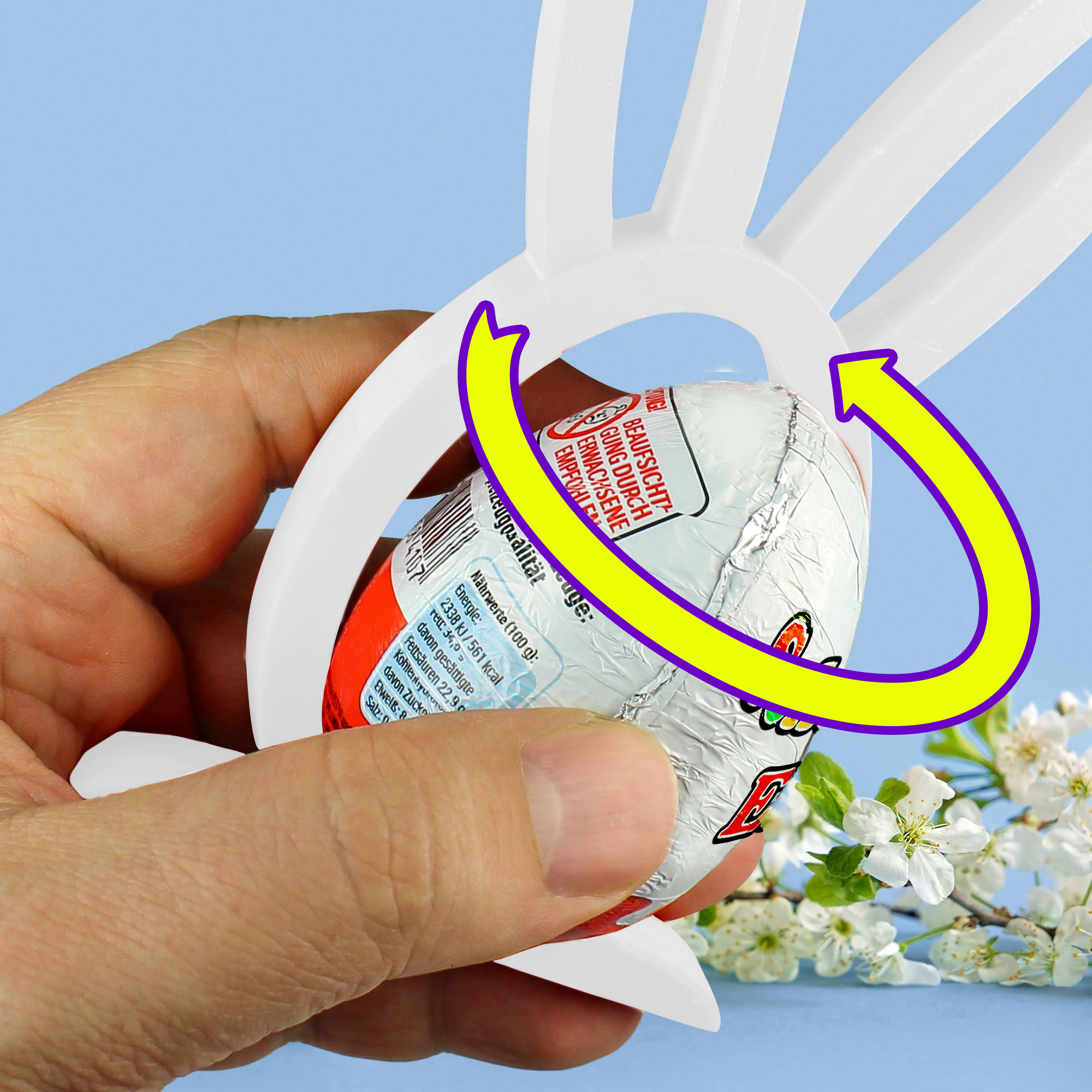 Osterhase Ü-Ei Halter im 3er Set - Weiß