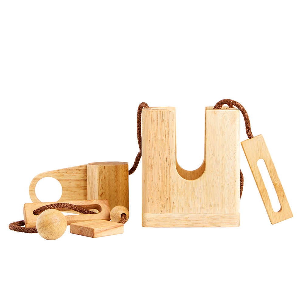 Edelholz Flaschenpuzzle - helles Holz