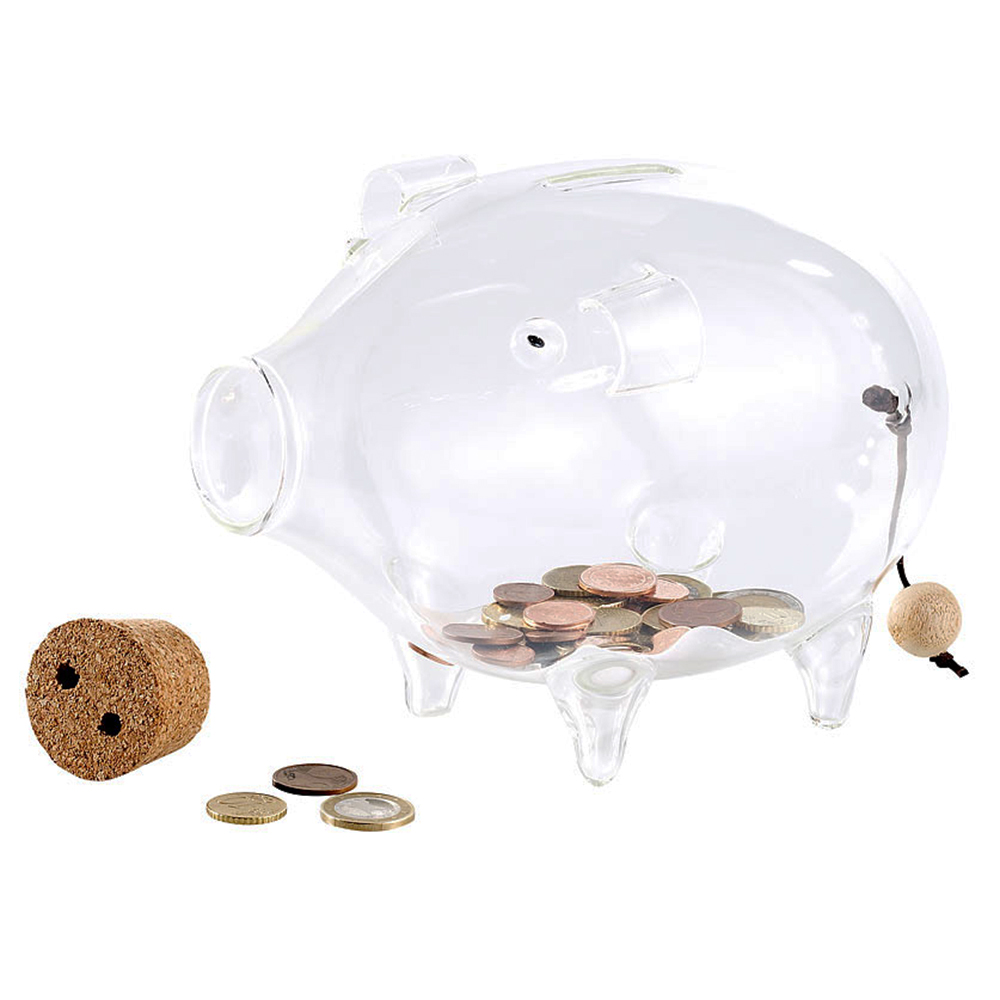 XXL Sparschwein mit Korkverschluss - Glas Spardose 3