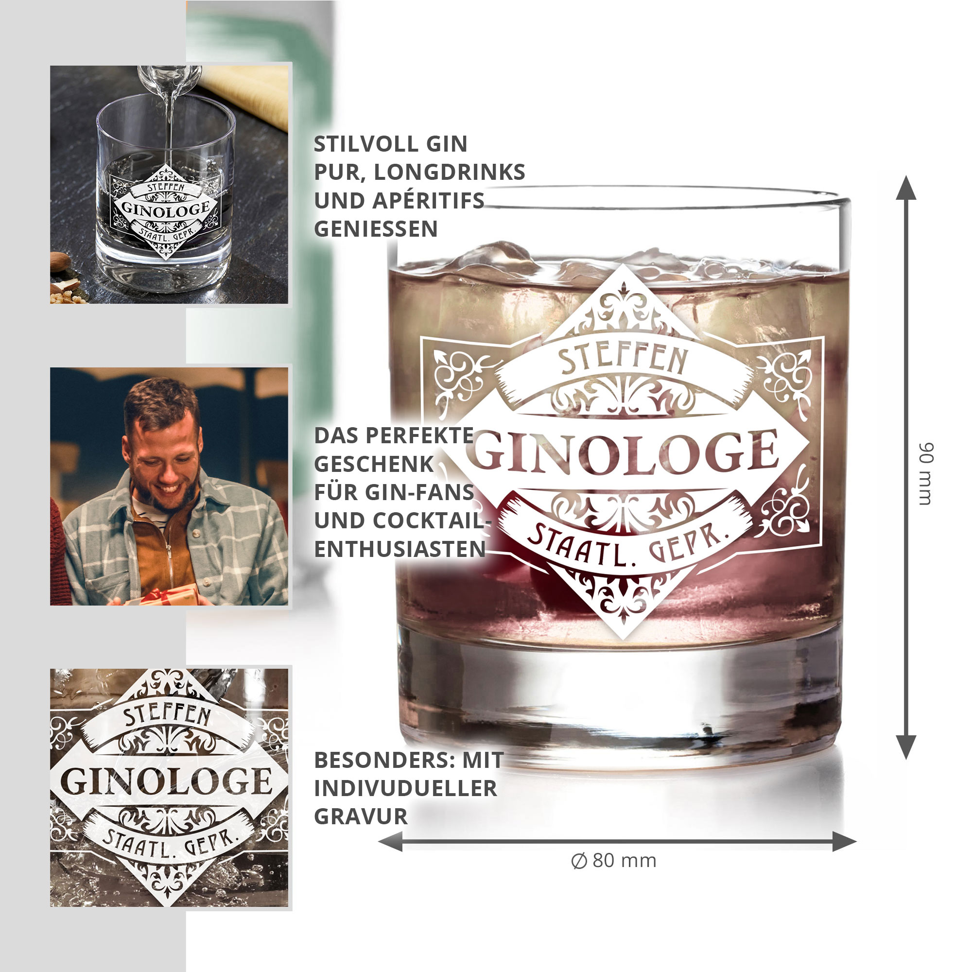Ginglas Tumbler mit Gravur - Ginologe