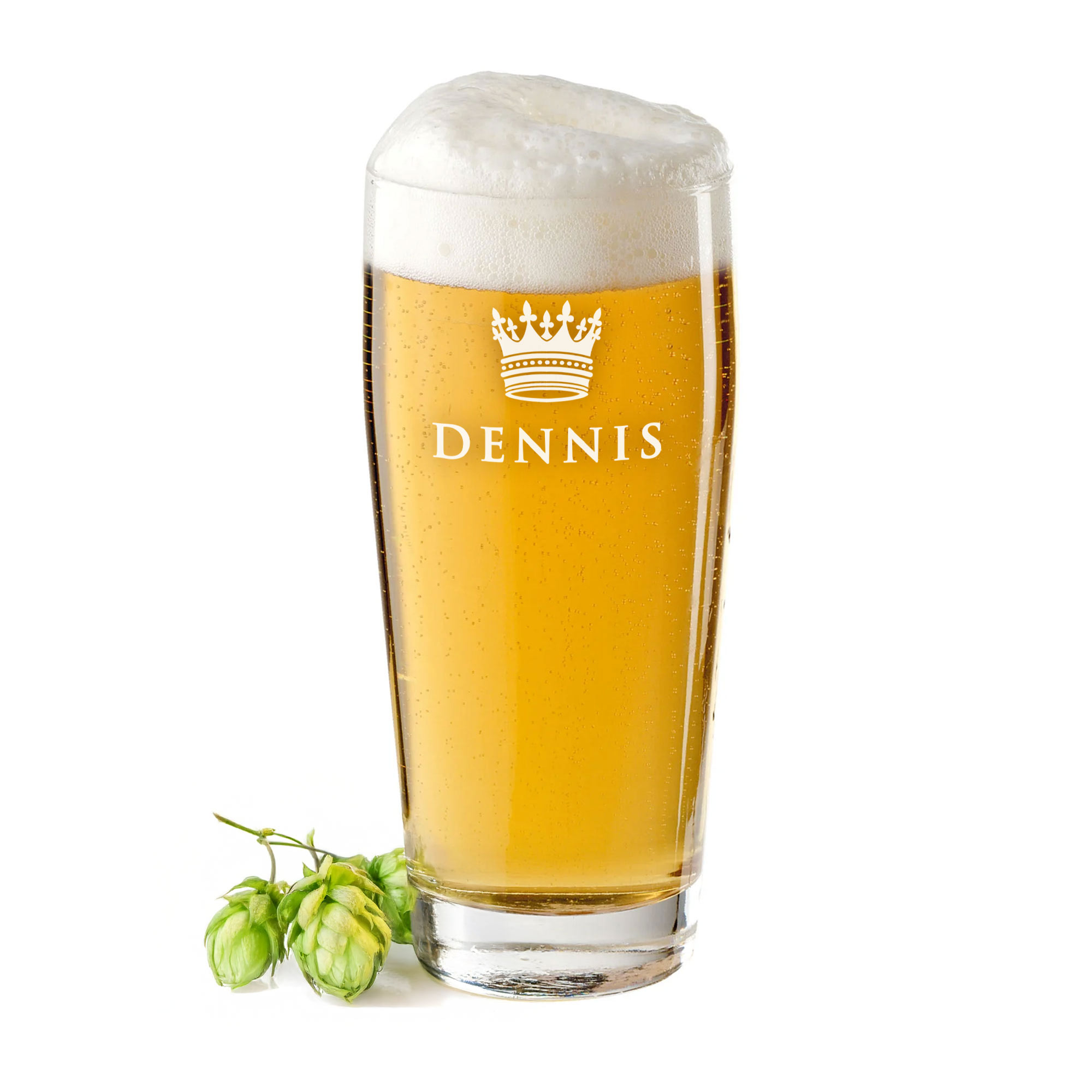 Willibecher mit Gravur Große Krone - Bierglas
