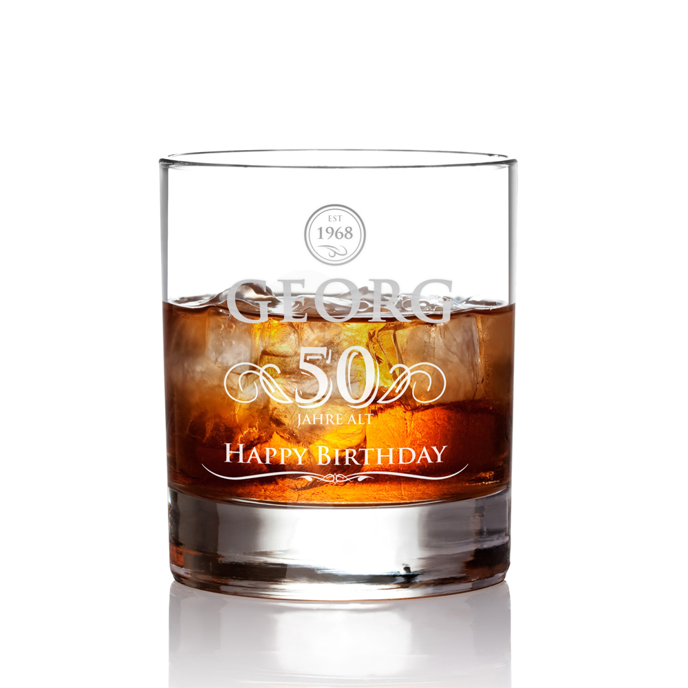 Whiskyglas mit Gravur - Elegant - Zum Geburtstag