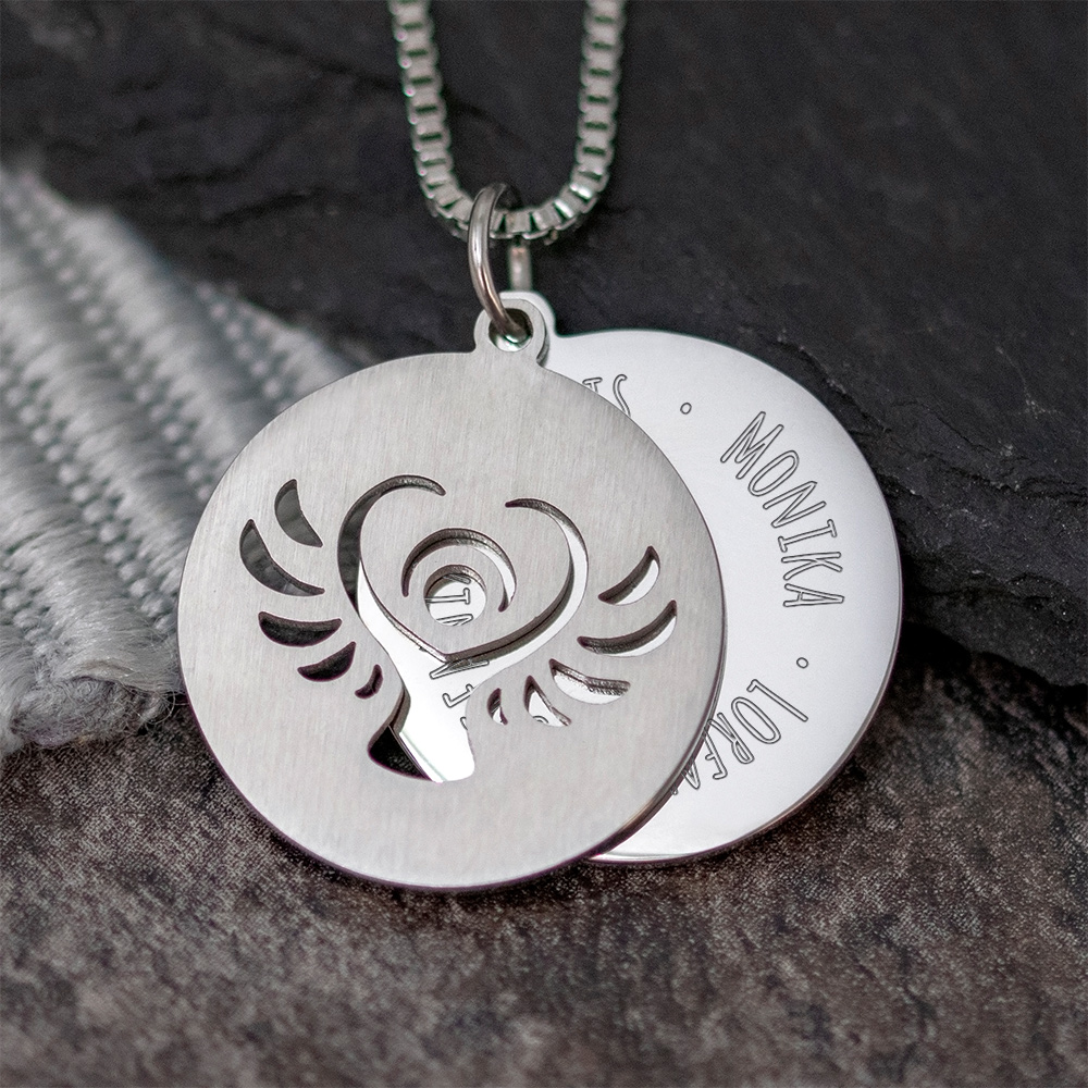 Kette mit Schutzengel Anhänger- Family - Silber