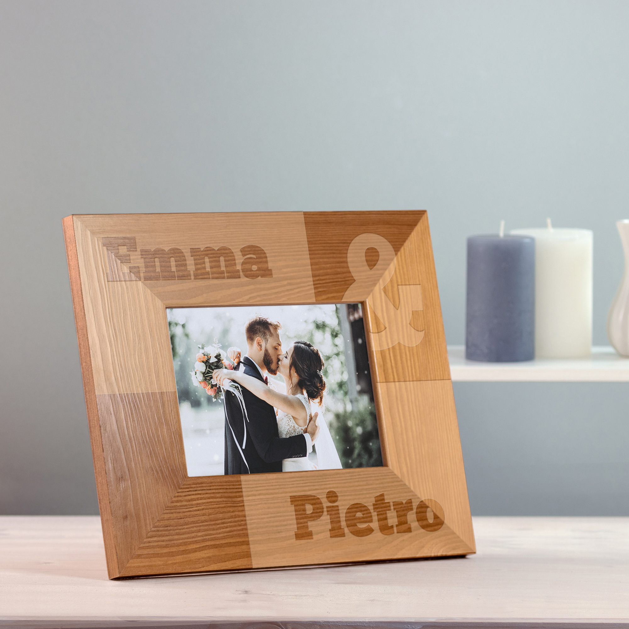 Bilderrahmen mit Gravur zur Hochzeit - Vornamen