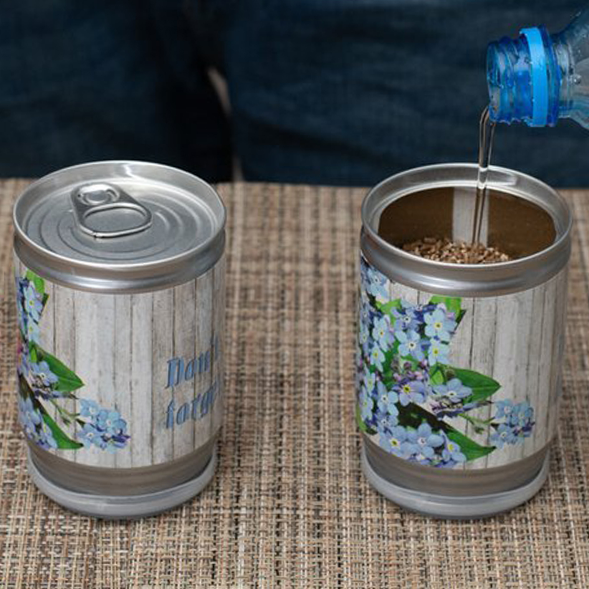 Vergissmeinnicht Dosenpflanze zum selber züchten, Vergiss mein nicht Blume im Pflanzen-Set mit Saatgut, Blumensamen für Mini Pflanze in der Dose