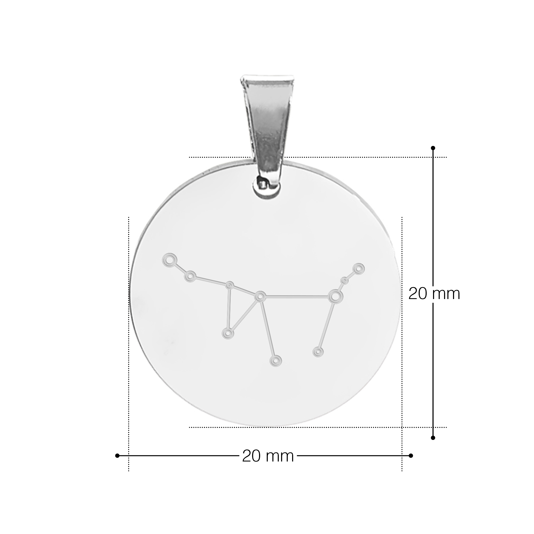 Kette mit Sternbild-Anhänger - Edelstahl - Silber