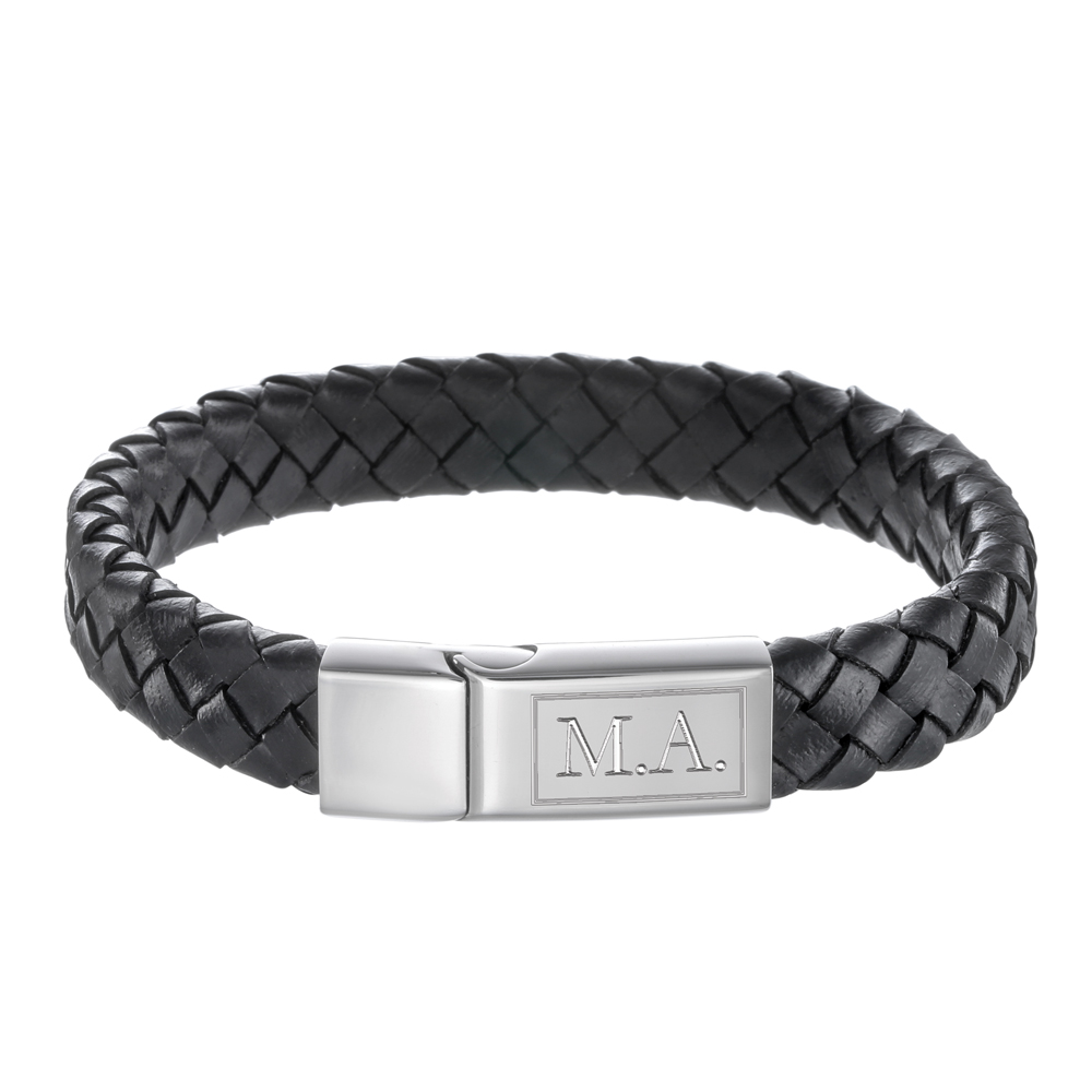 Lederarmband mit Gravur - Initialen - Personalisiert