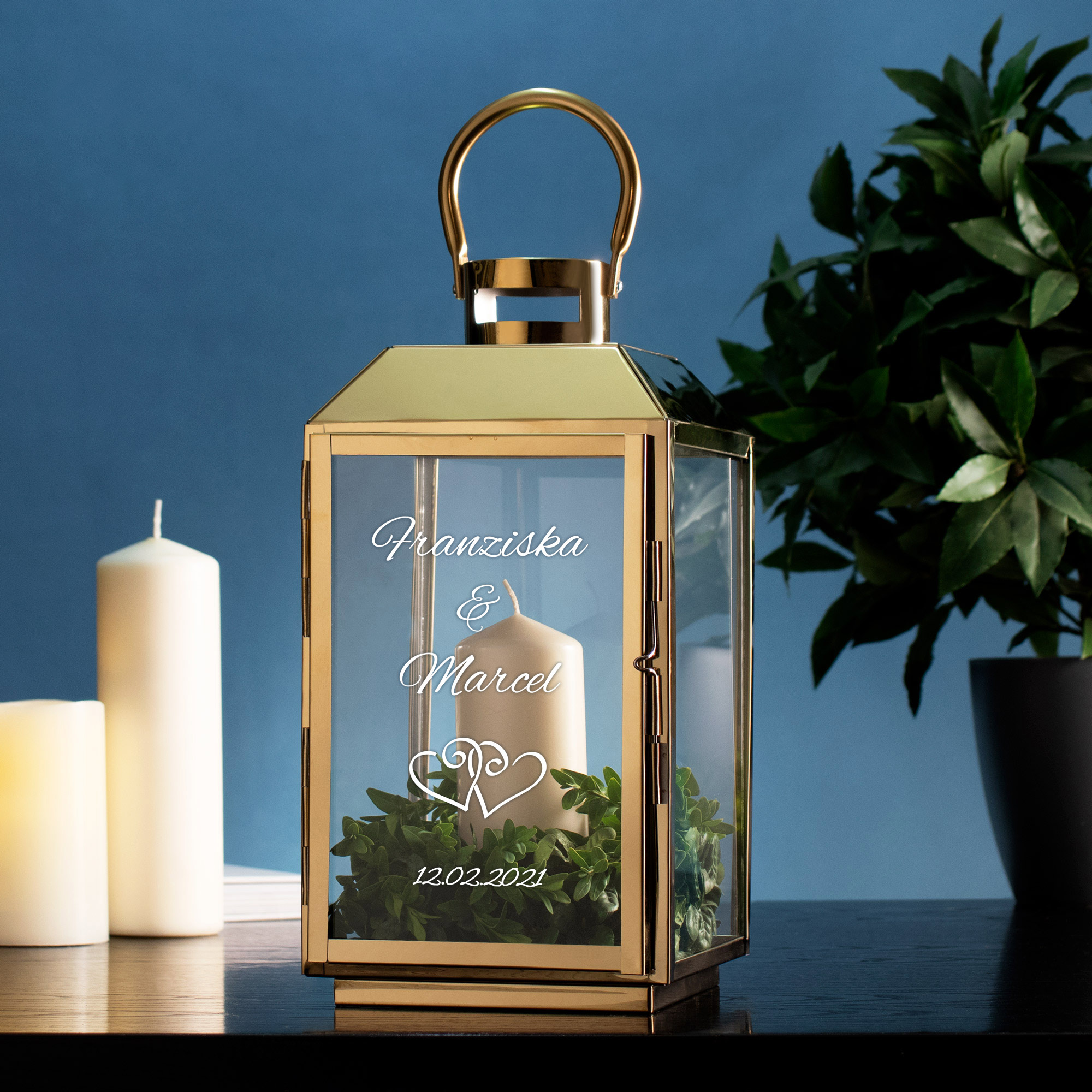 Laterne - Gold - Hochzeit - Personalisiert