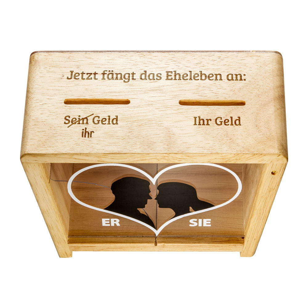 Spardose - mit Aufdruck - Eheleben - Er & Sie