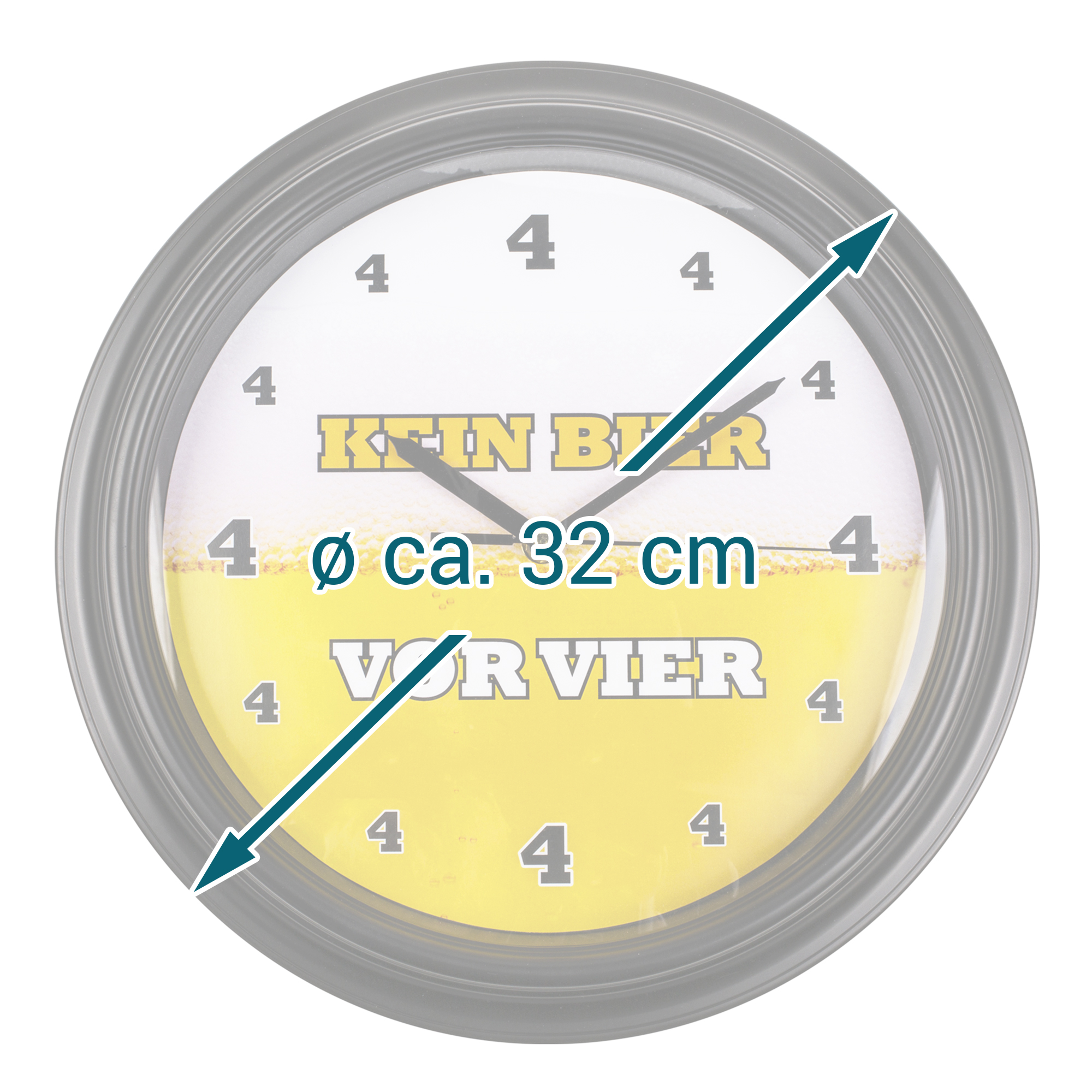 Witzige Wanduhr - Kein Bier vor vier