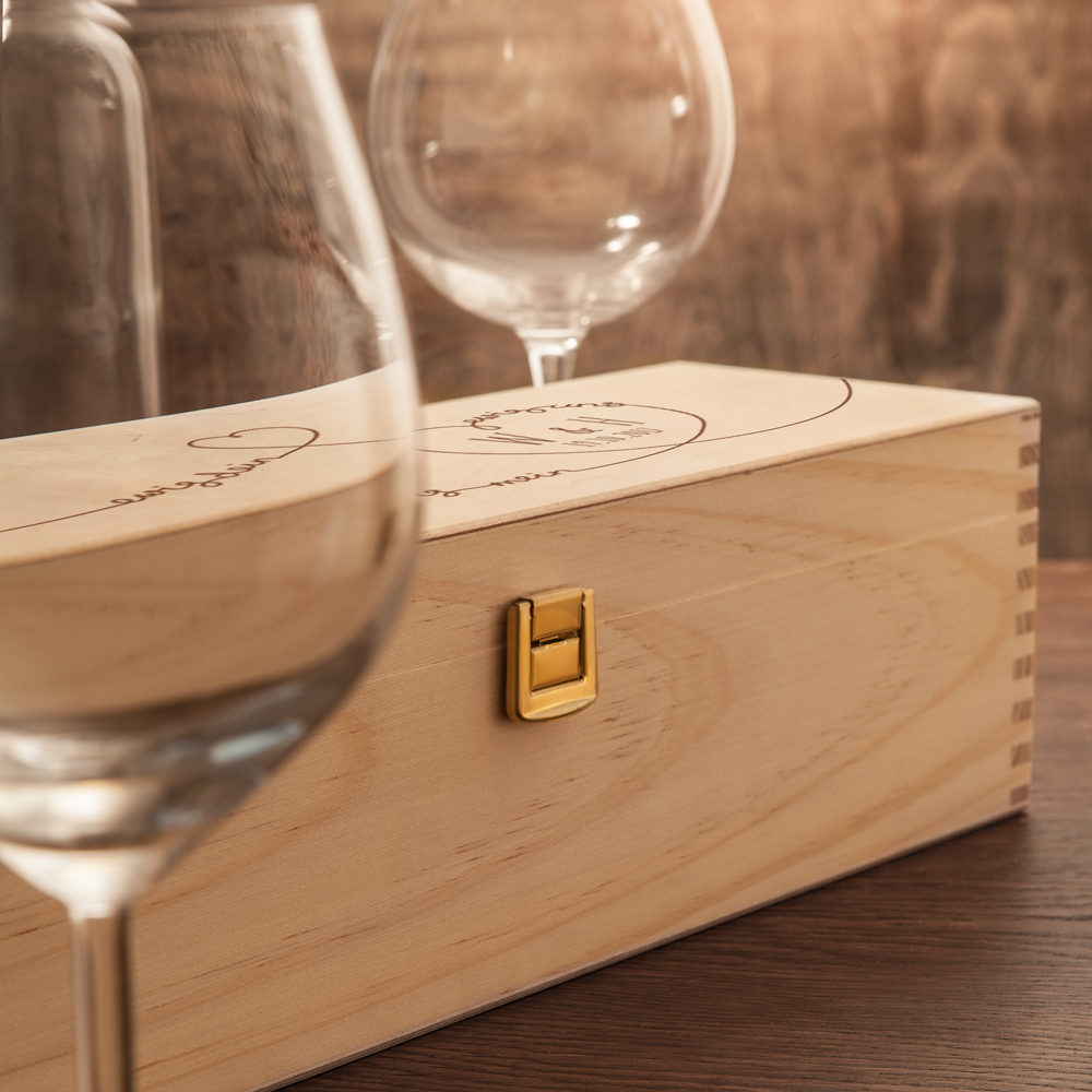 Weinkiste mit Gravur - Ewig uns - personalisiert