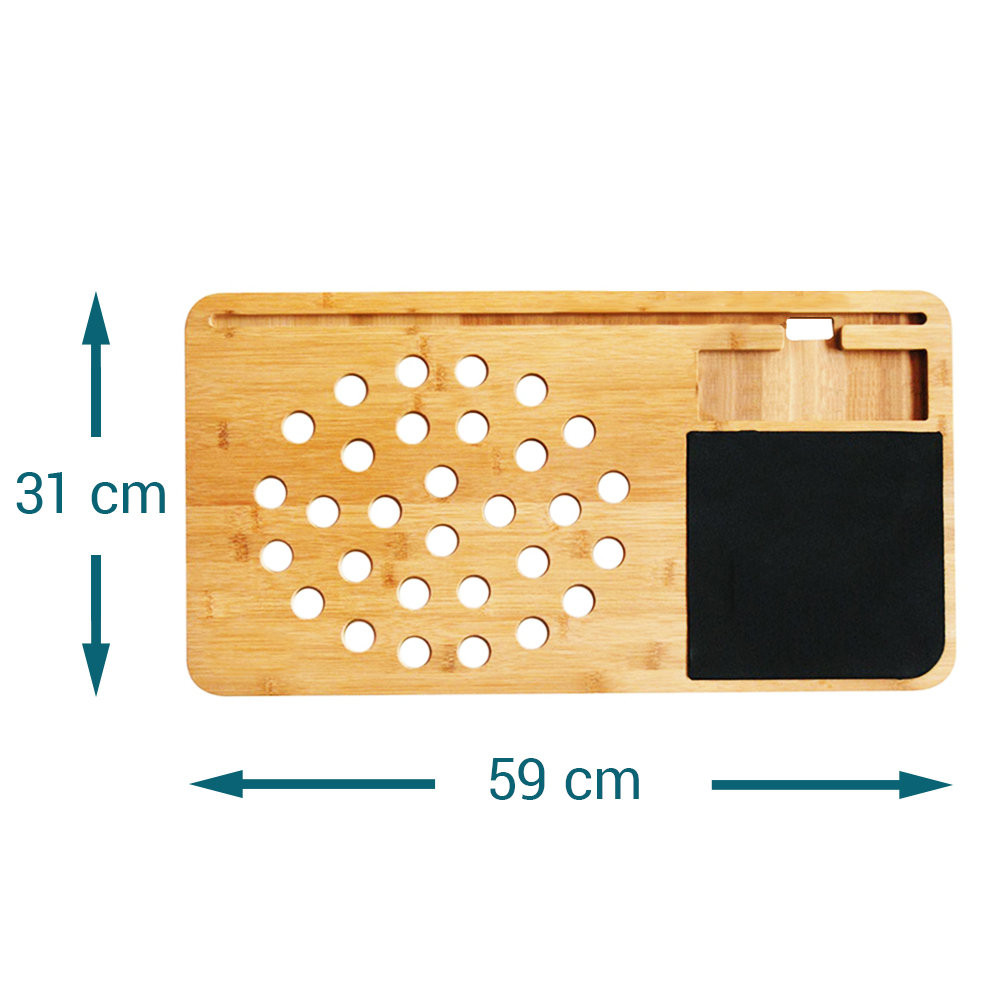 Laptoptisch mit Mauspad, Knietablett, Knietisch, Laptophalter mit Luftlöchern, Laptoptisch Bett, Betttisch Laptop, Lapdesk, Holz Unterlage