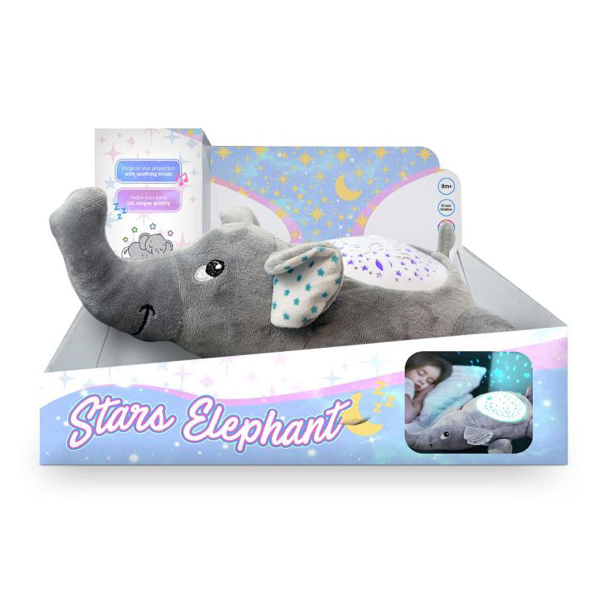 Kuscheltier Elefant - Sternenhimmel Projektor