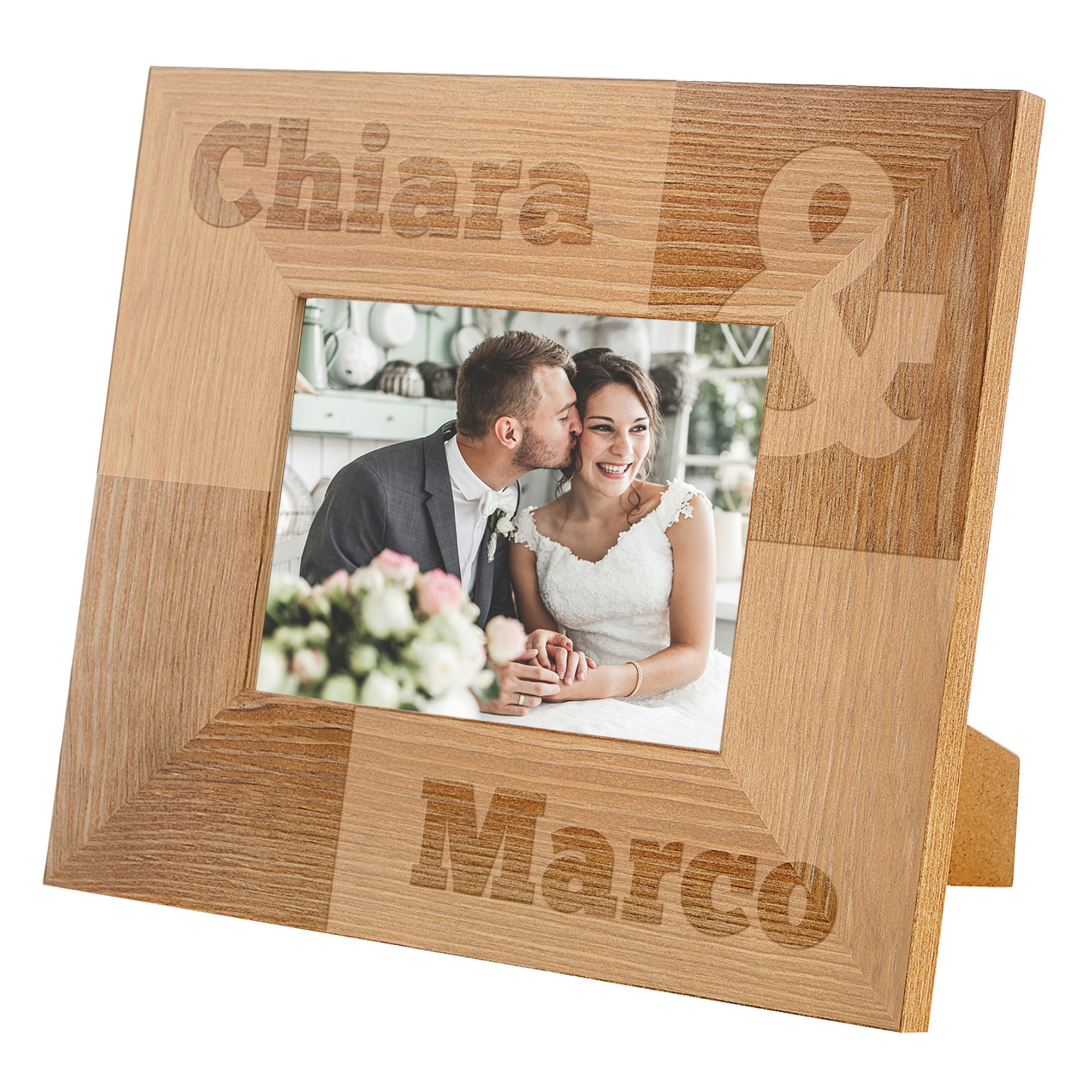 Bilderrahmen mit Gravur zur Hochzeit - Vornamen