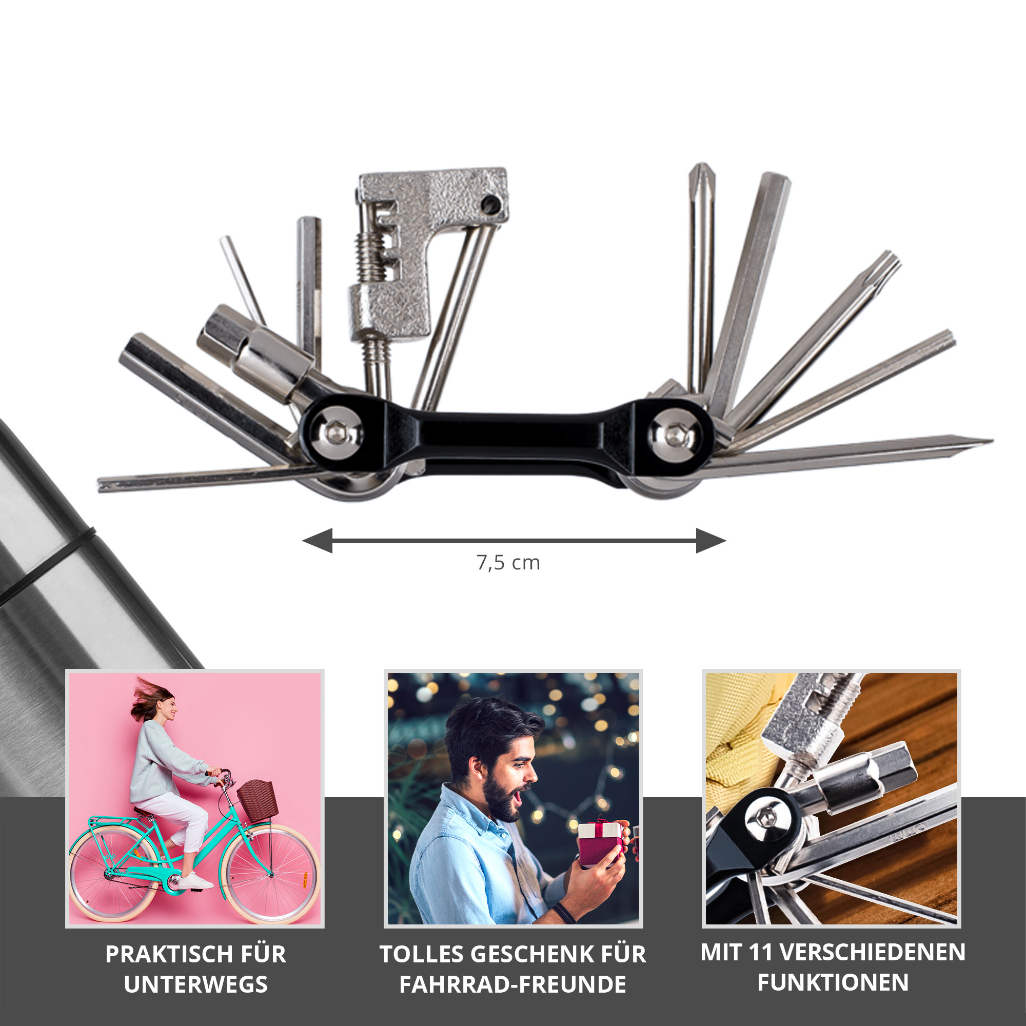 Multifunktionstool für das Fahrrad - 11 in 1