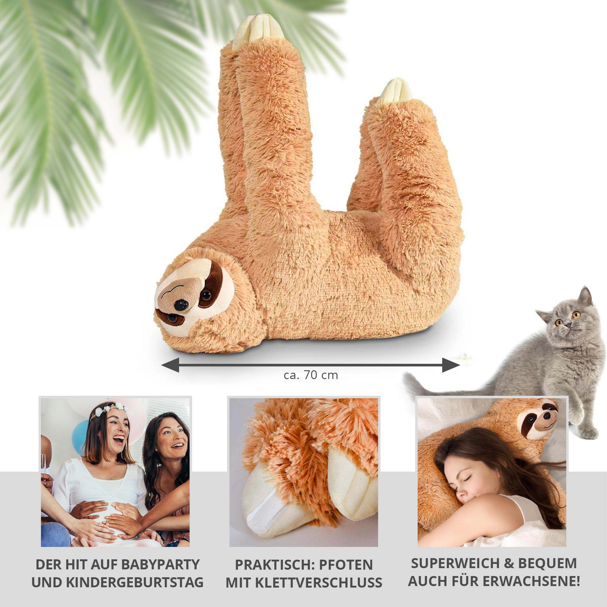 Plüschtier Faultier - Kuschelkissen