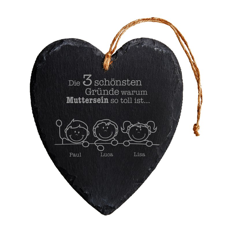 Schieferherz mit Gravur - Gute Gründe Mutter