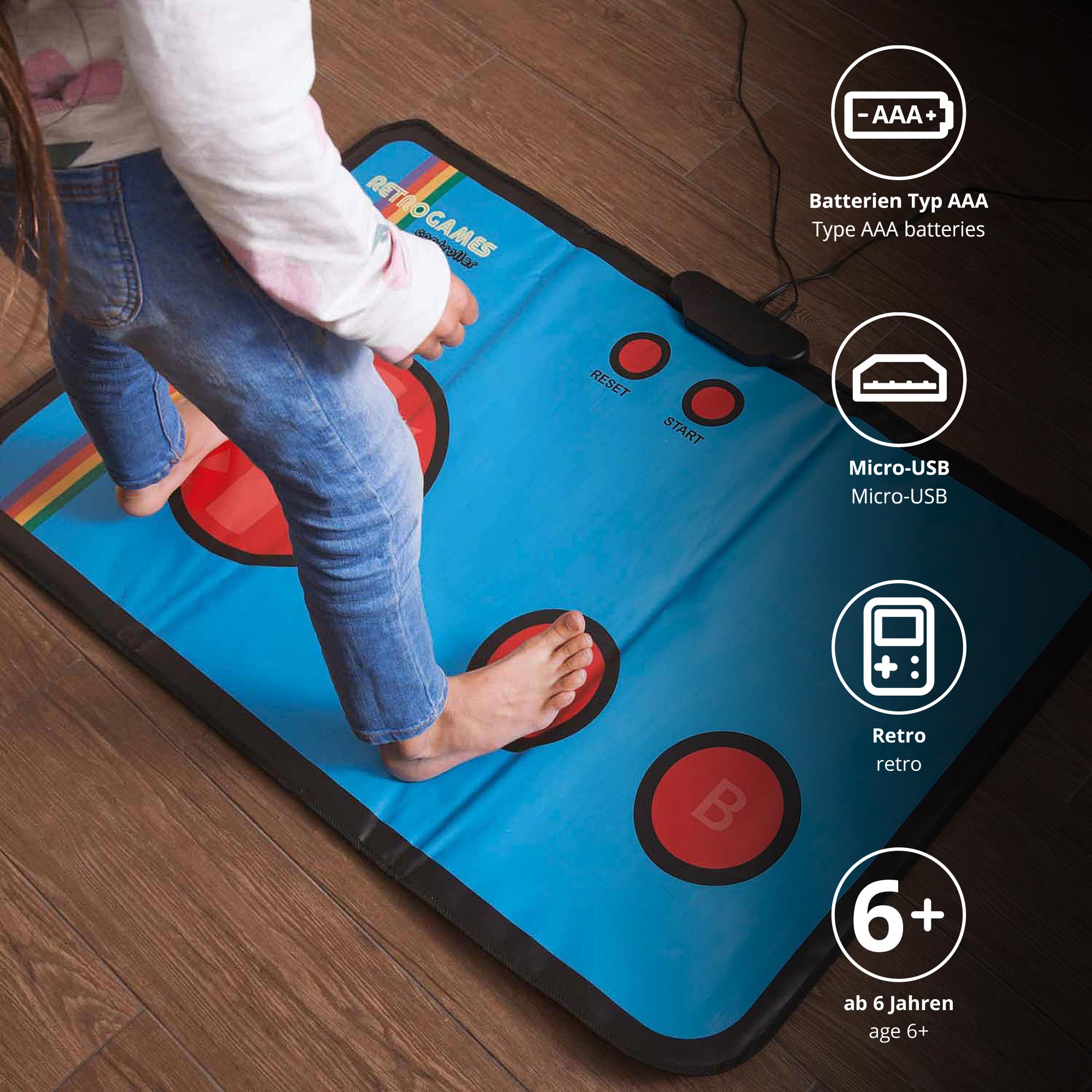 Spielekonsole inklusive 200 Videospielen, Retro Gaming Mat TV Konsole, Spielkonsole mit alten Videospielen, Konsole mit Retro Mini TV Games
