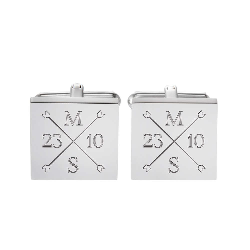 Manschettenknöpfe mit Gravur zur Hochzeit - Monogramm