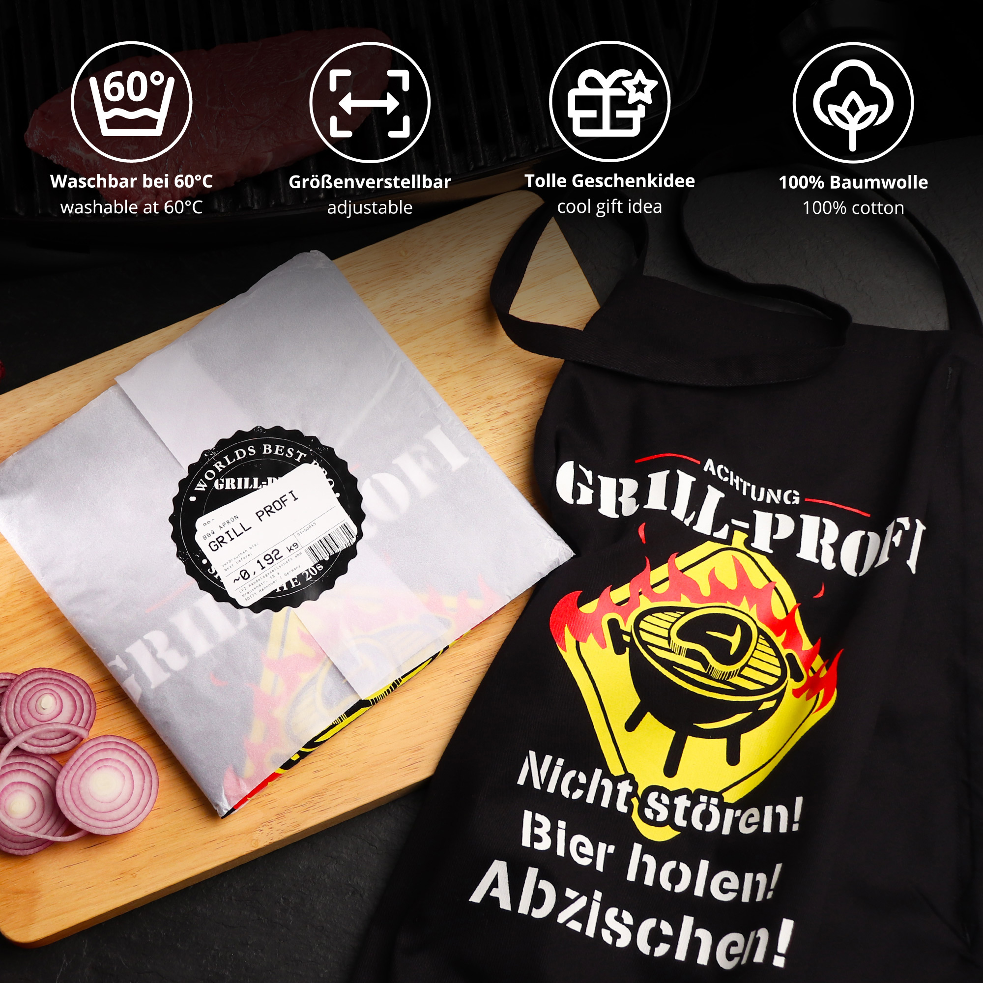 Lustige Schürze zum Grillen - Grillschürze für Grillprofis