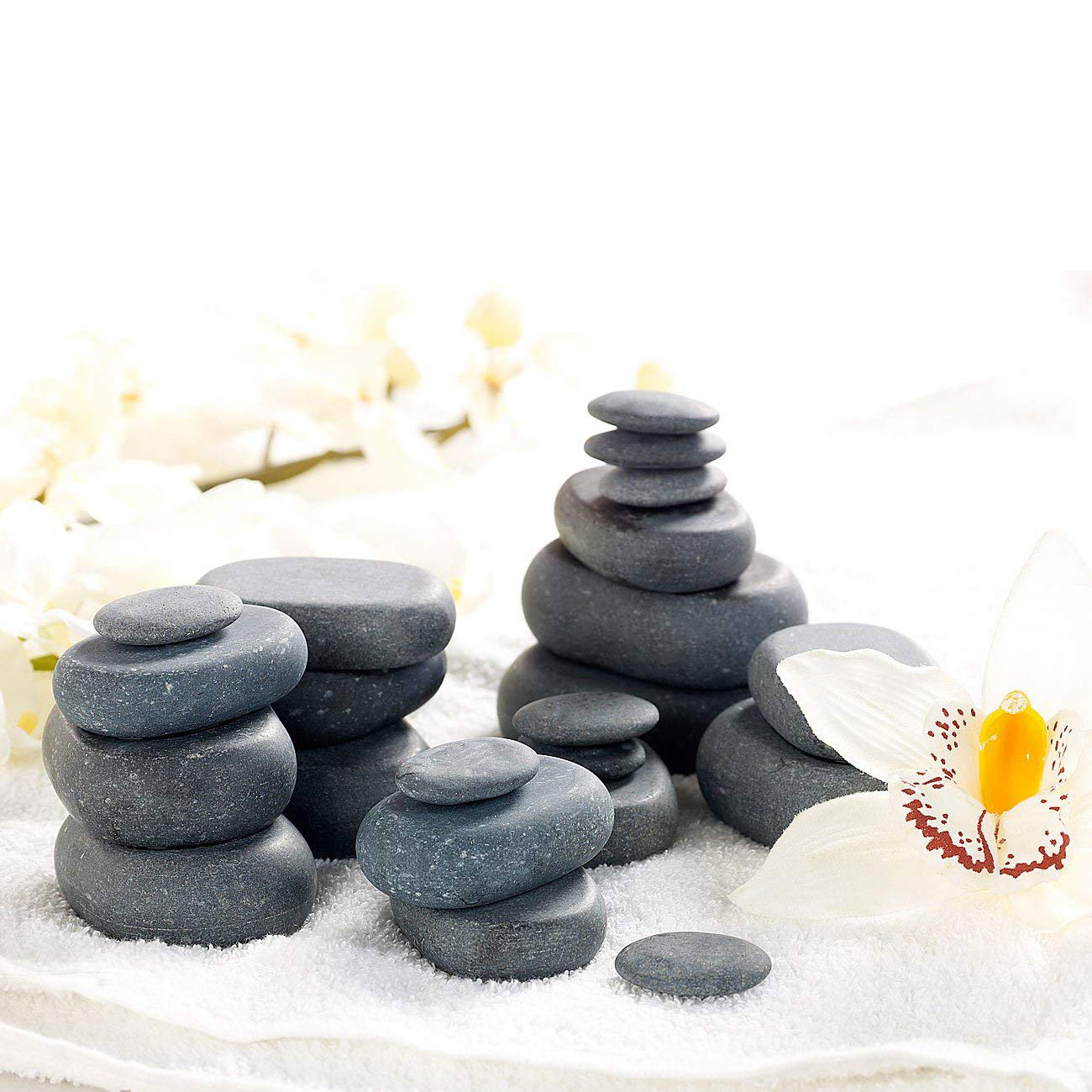 Heiße Massagesteine - 23er Set mit Wärmegerät