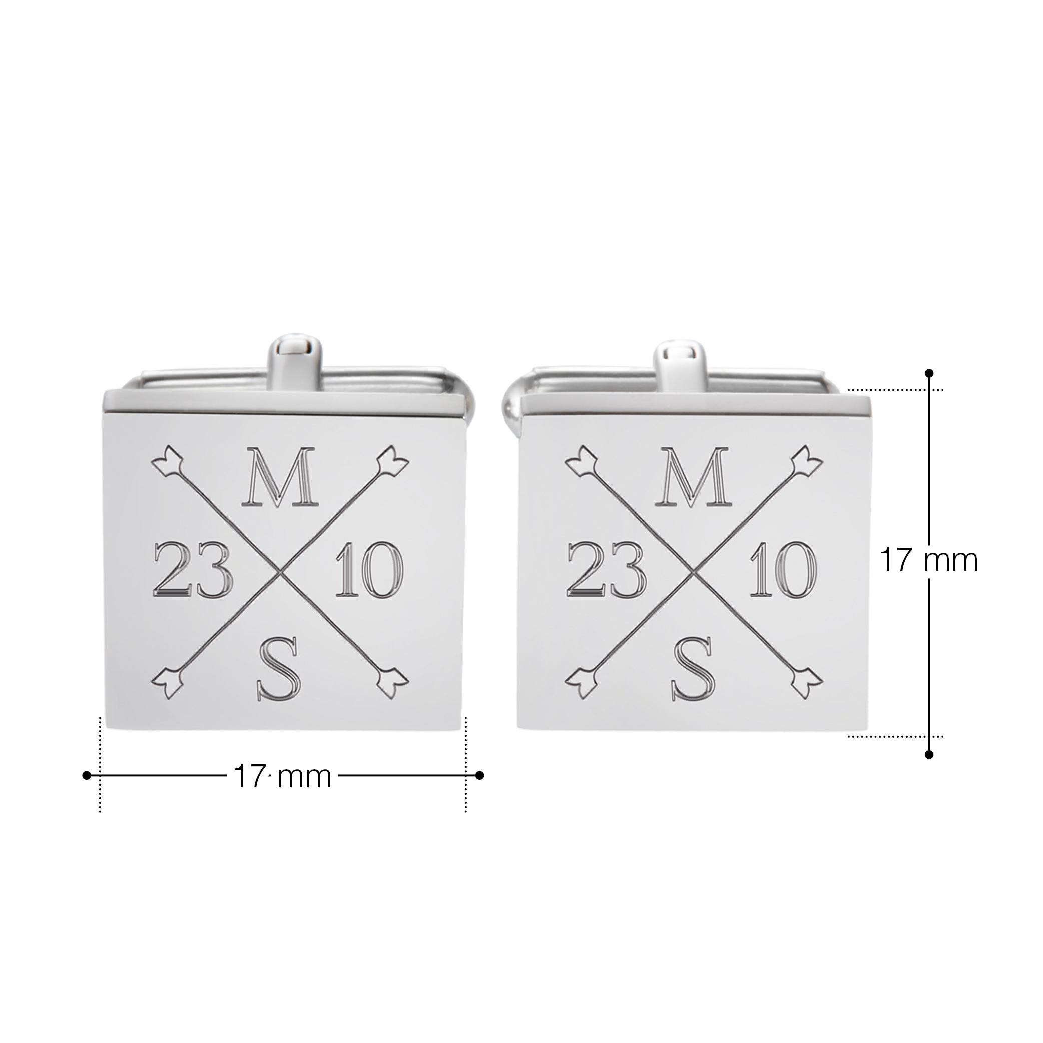 Manschettenknöpfe mit Gravur zur Hochzeit - Monogramm
