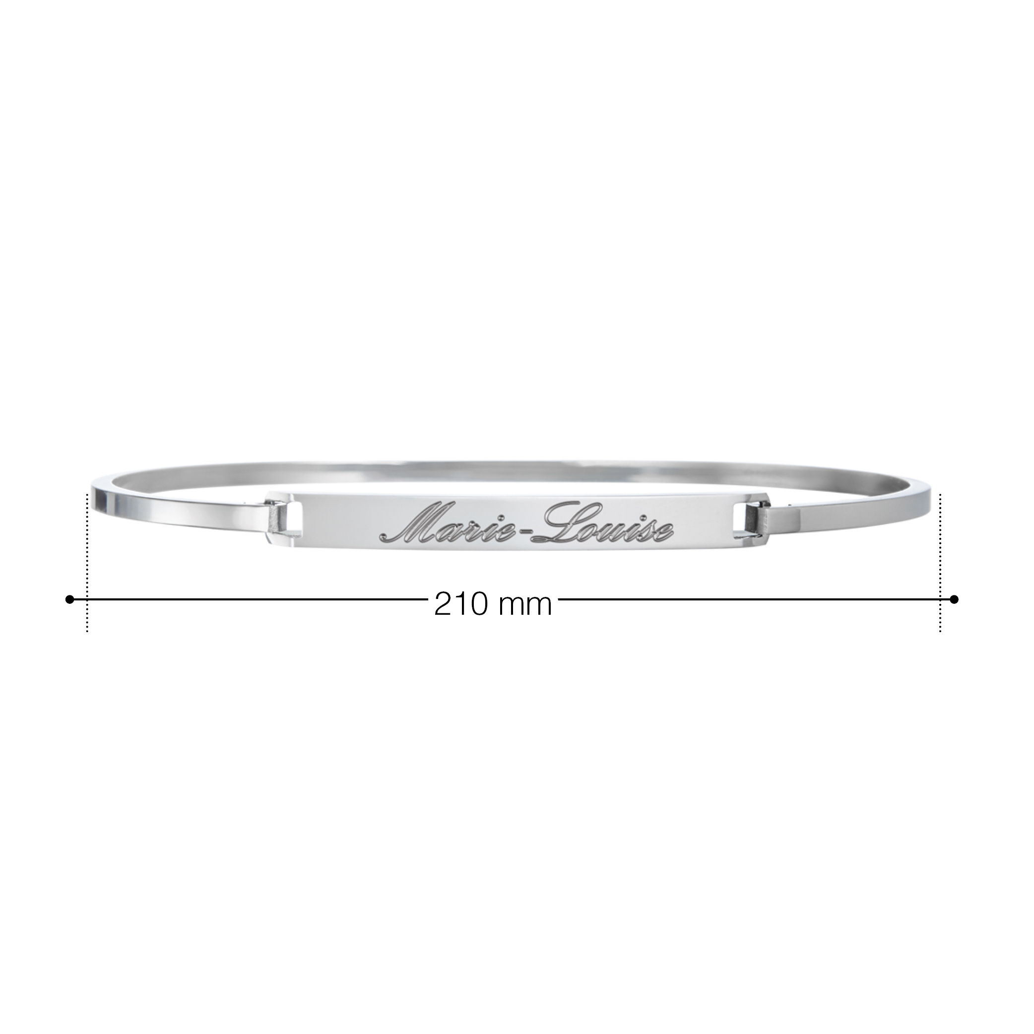 Armreif mit Gravur - Farbe Silber - Personalisiert, partnerschmuck, armband mit gravur, Geschenke für den Partner, armbänder damen