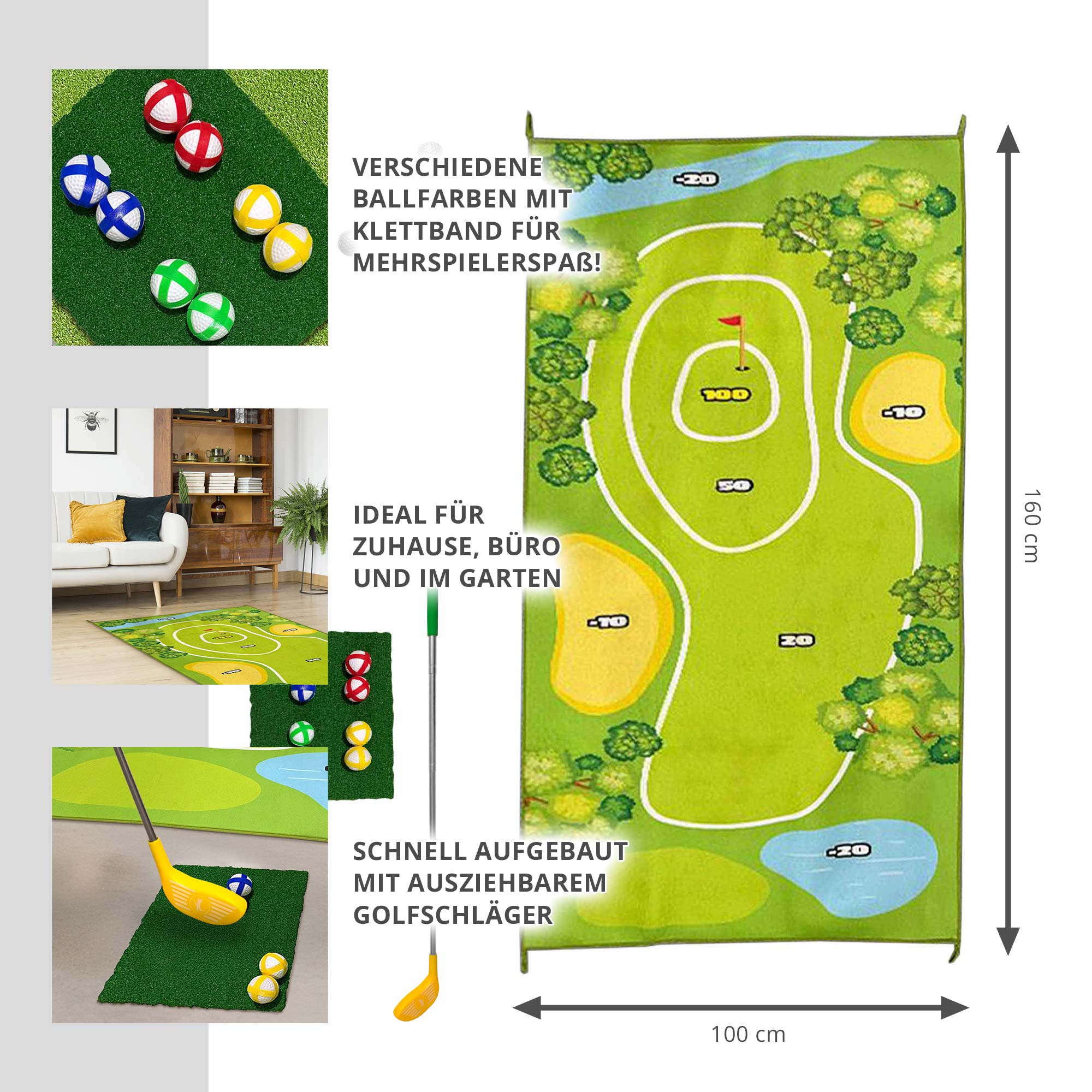 Mini Golf Set mit Teppich