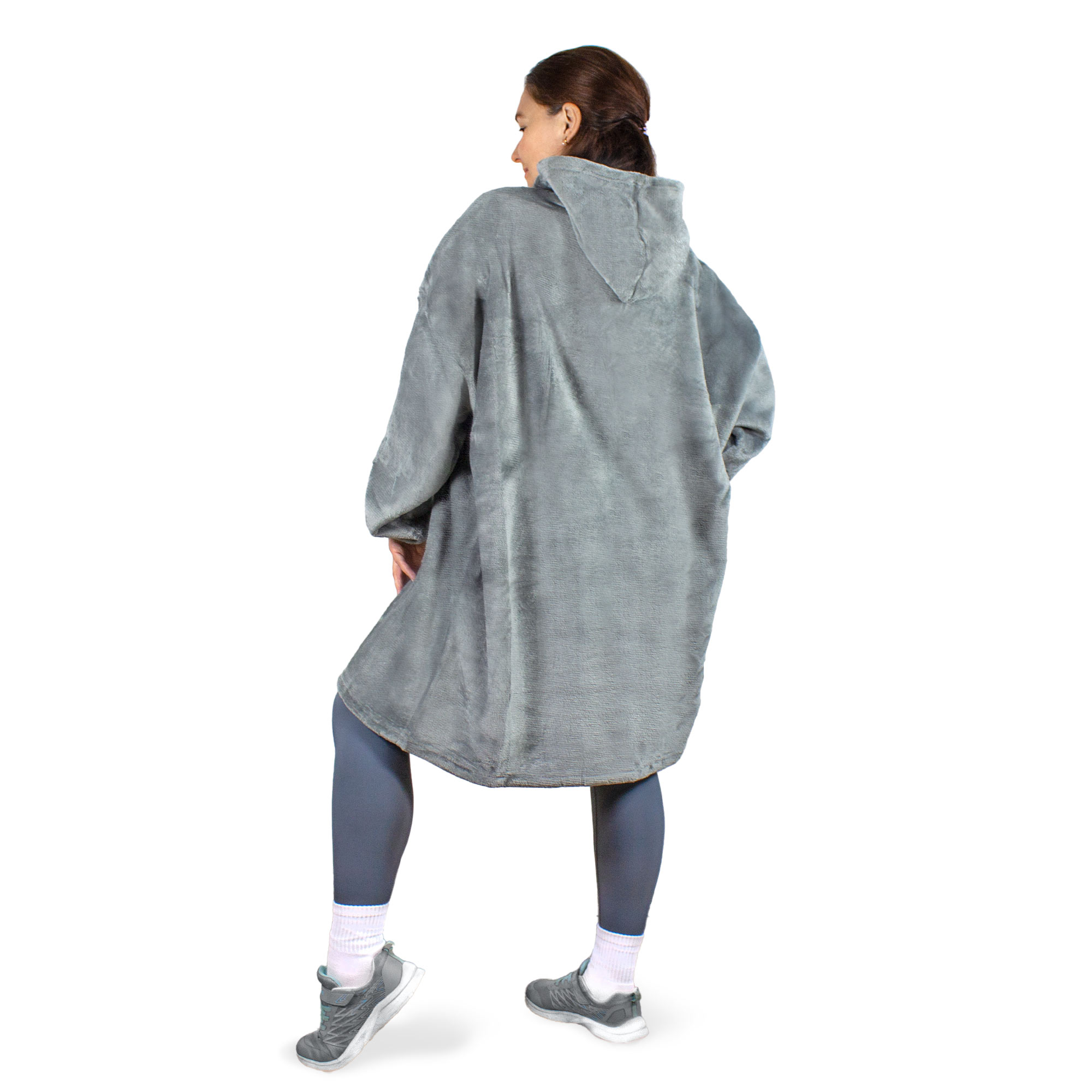Riesen Kuschel Hoodie mit Tasche - Grau