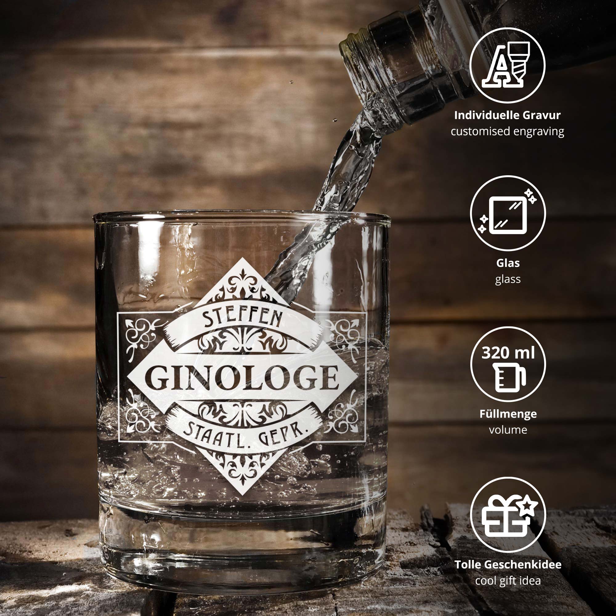 Ginglas Tumbler mit Gravur - Ginologe
